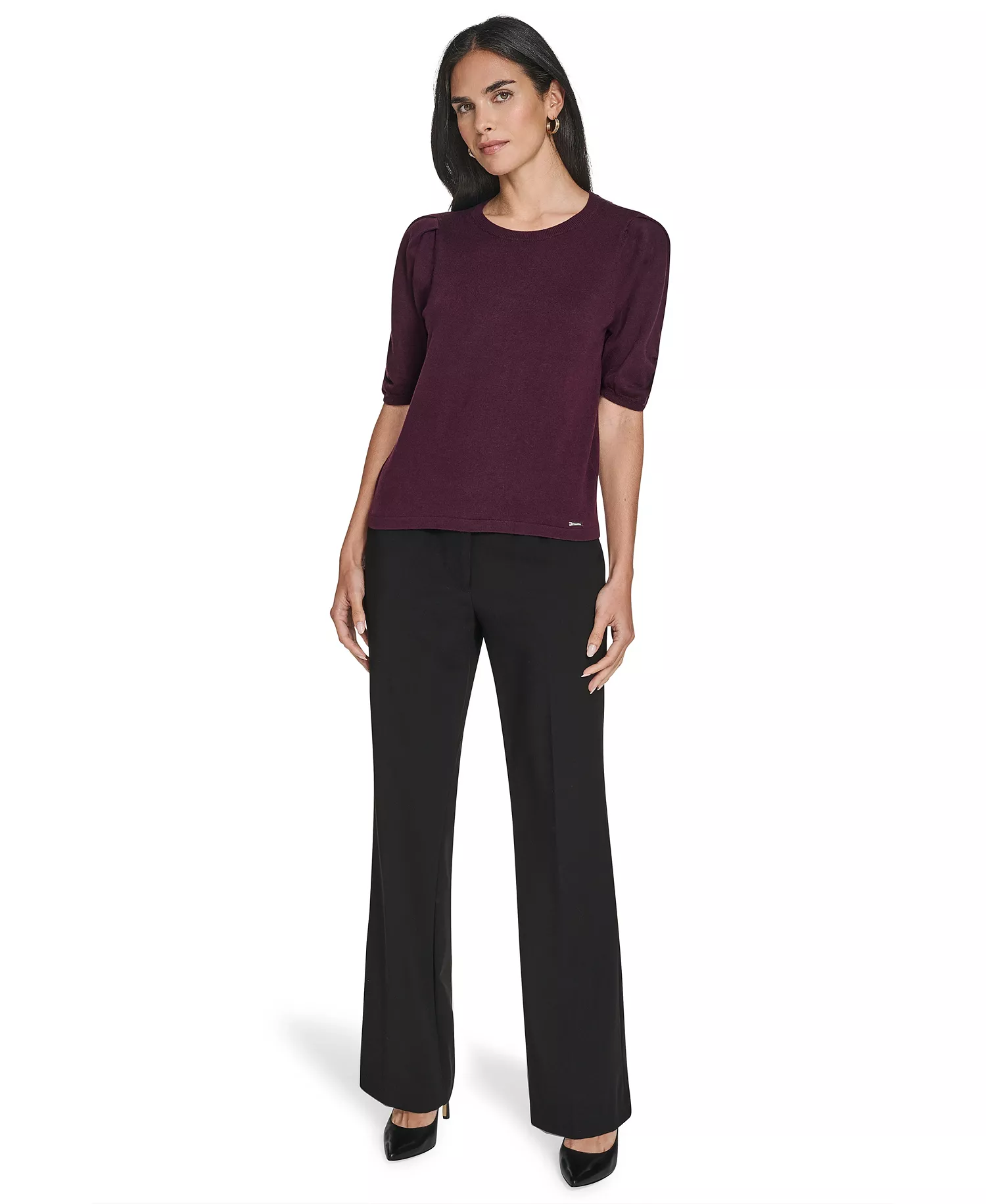 Women's Crew Neck Sweater - Aubergine - L