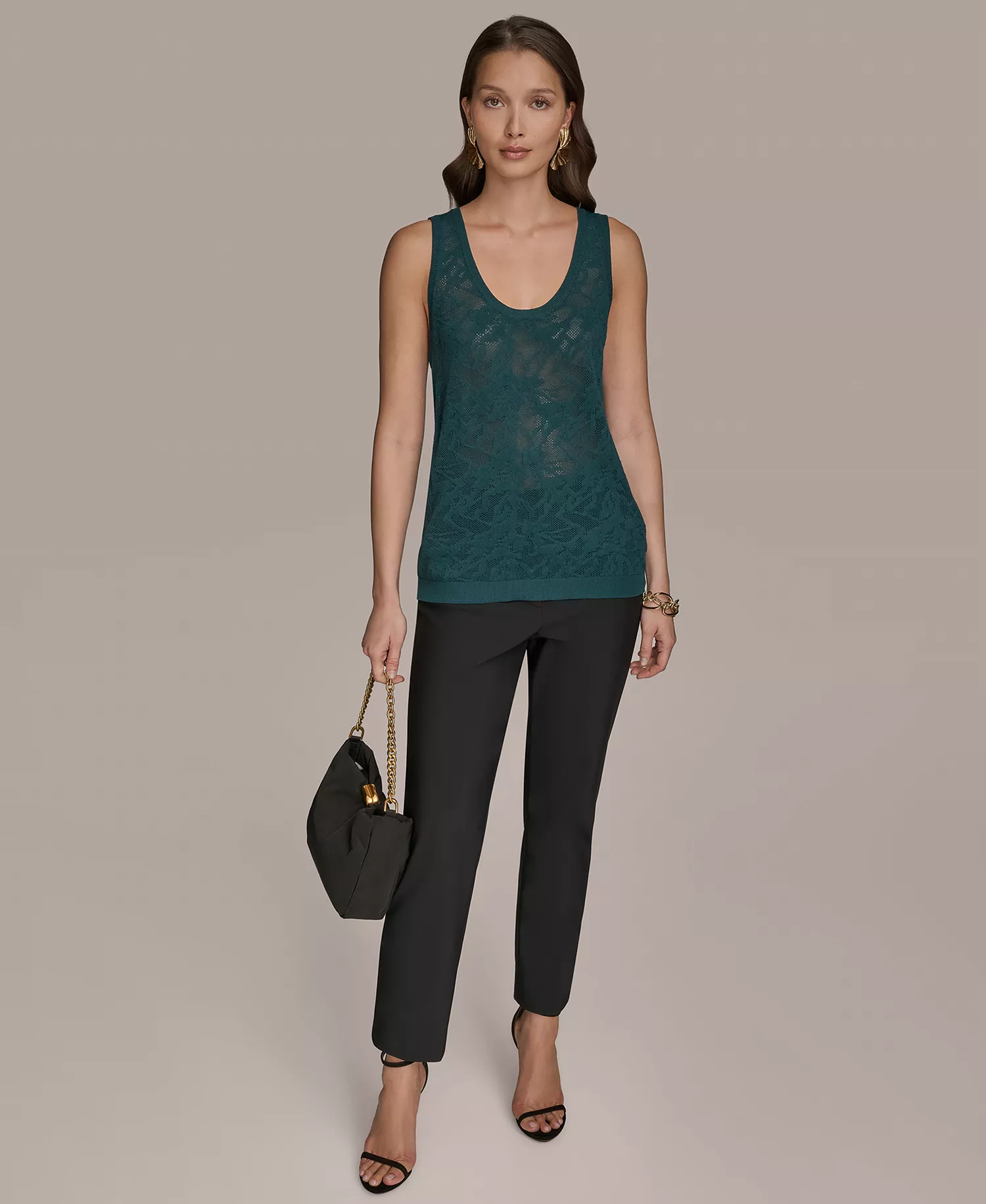 Women's Sleeveless Pointelle-Knit Tank Top - Hudson - M