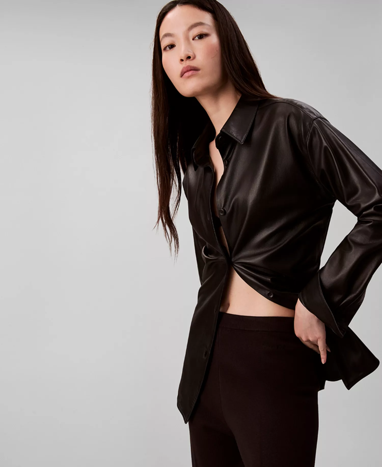 Women's Half Milano Slim Pants - Black - M