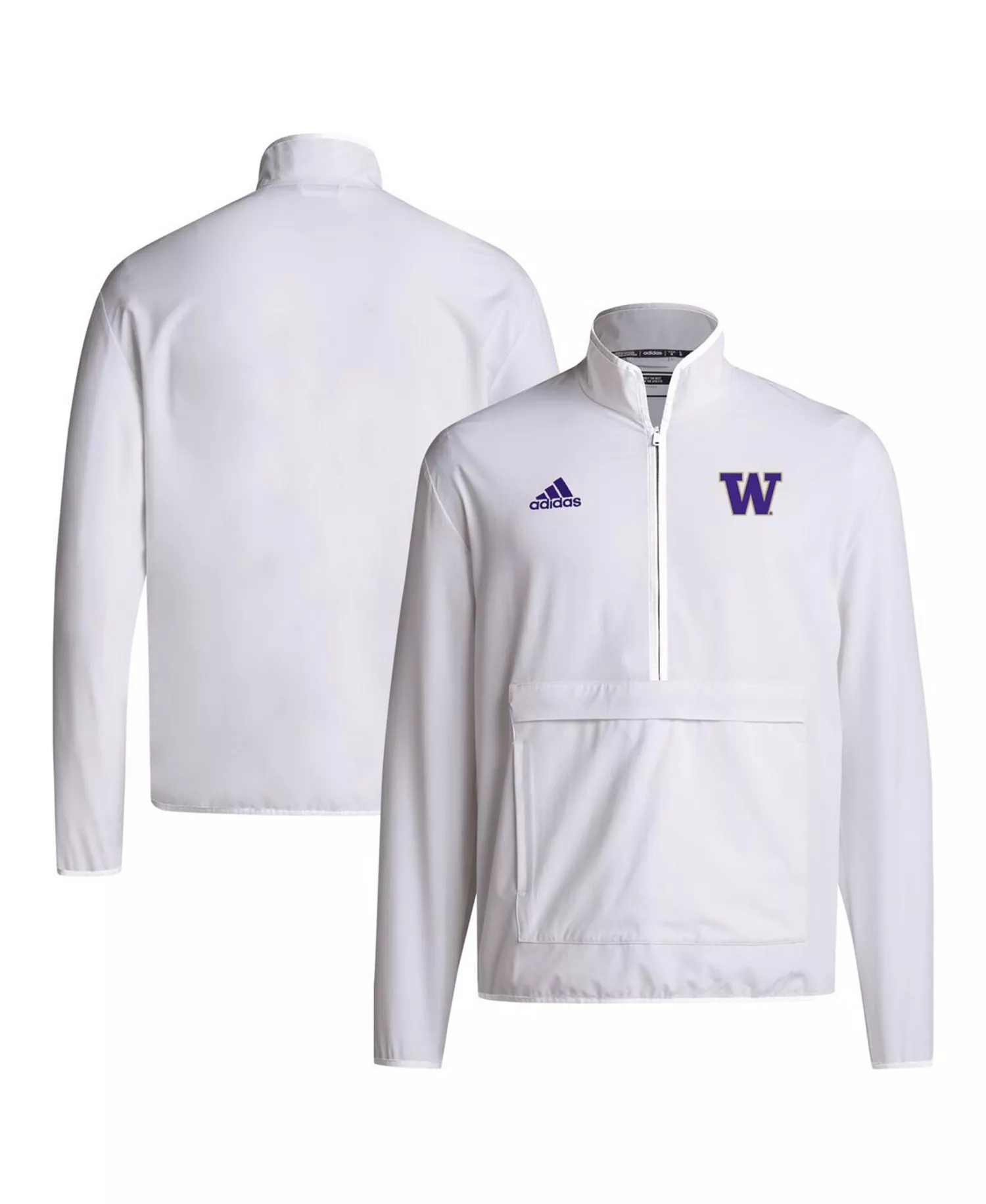 Men's White Washington Huskies 2024 Coaches Sideline Half-Zip Jacket - White - 2XL