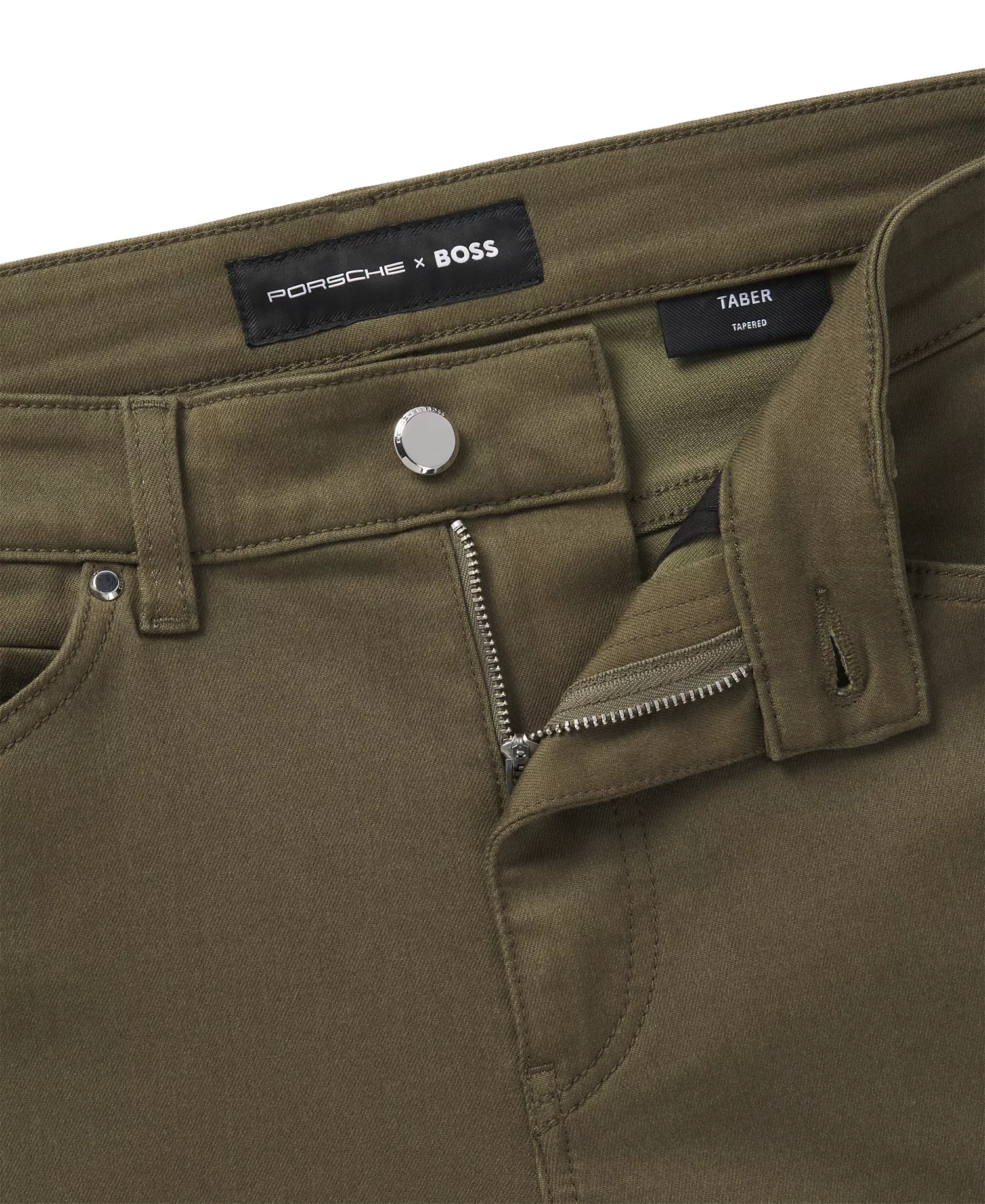 BOSS x Porsche Men's Performance-Stretch Denim Tapered-Fit Jeans - Dark Green - 30x32