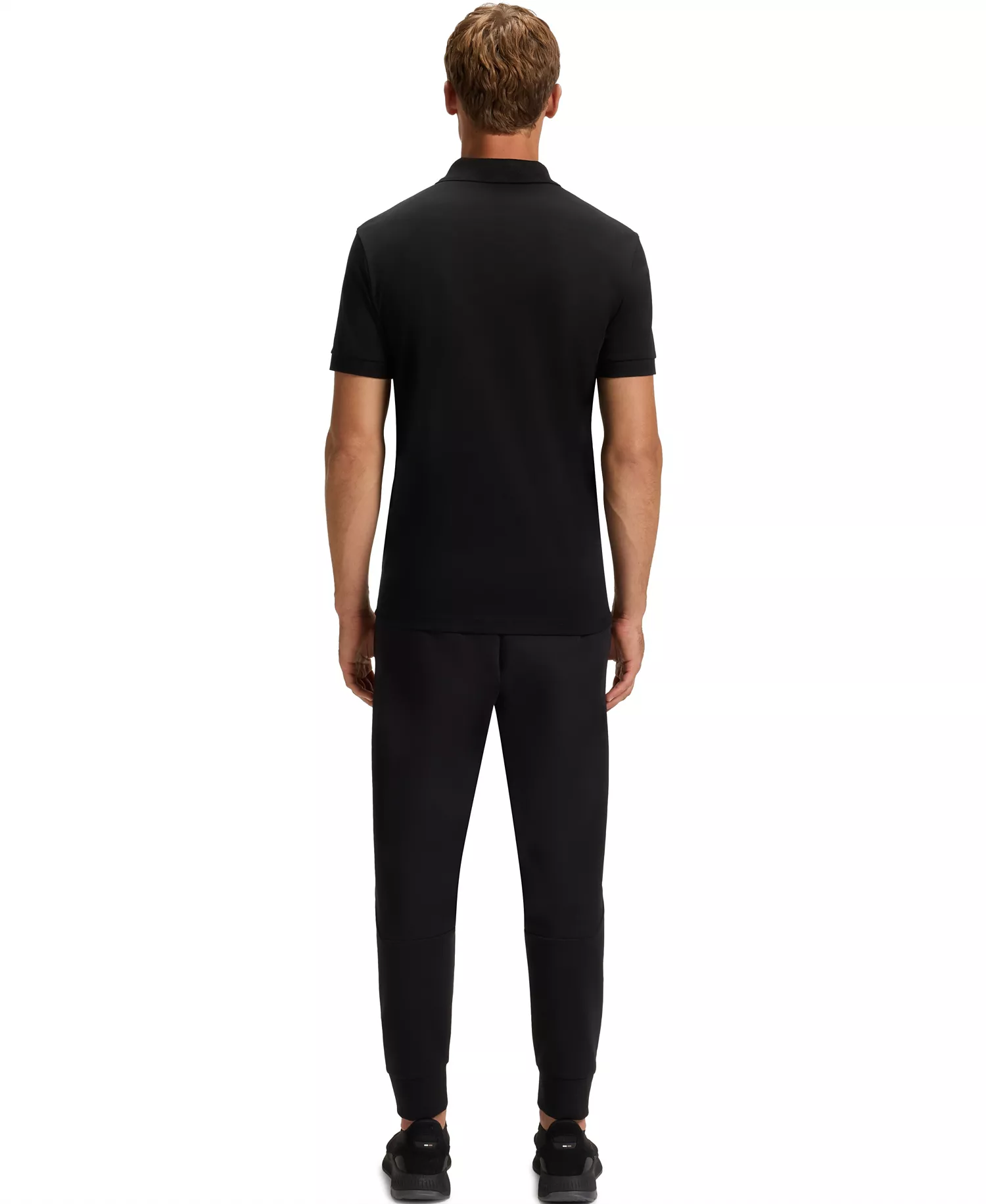 Men's Pima-Cotton Monogram Polo Shirt - Black - 2XL