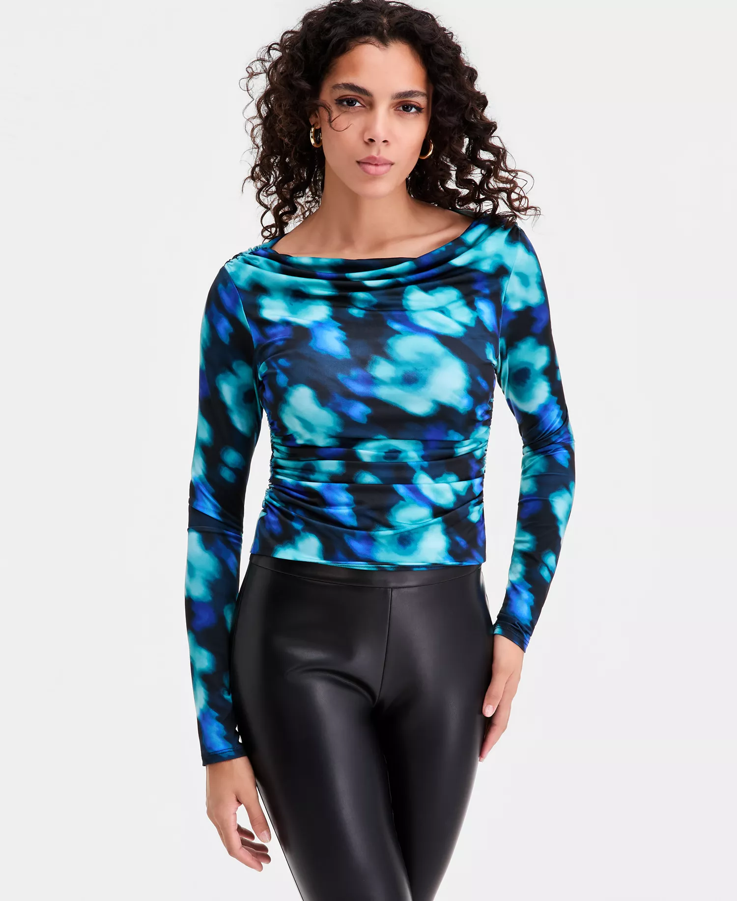 Women's Boat Neck Top, Macy's Exclusive - Nova Blur - L