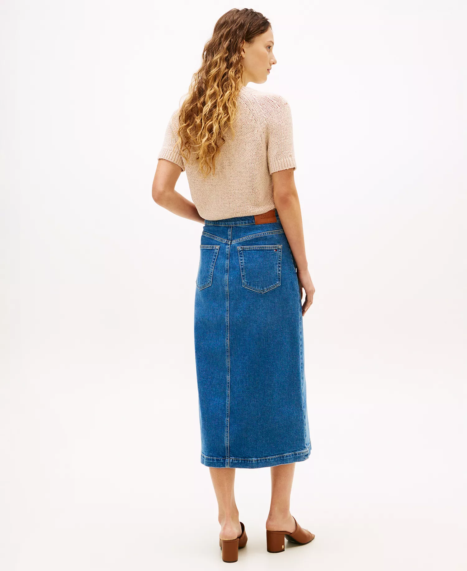 Women's Denim Midi Skirt - Blue - 10