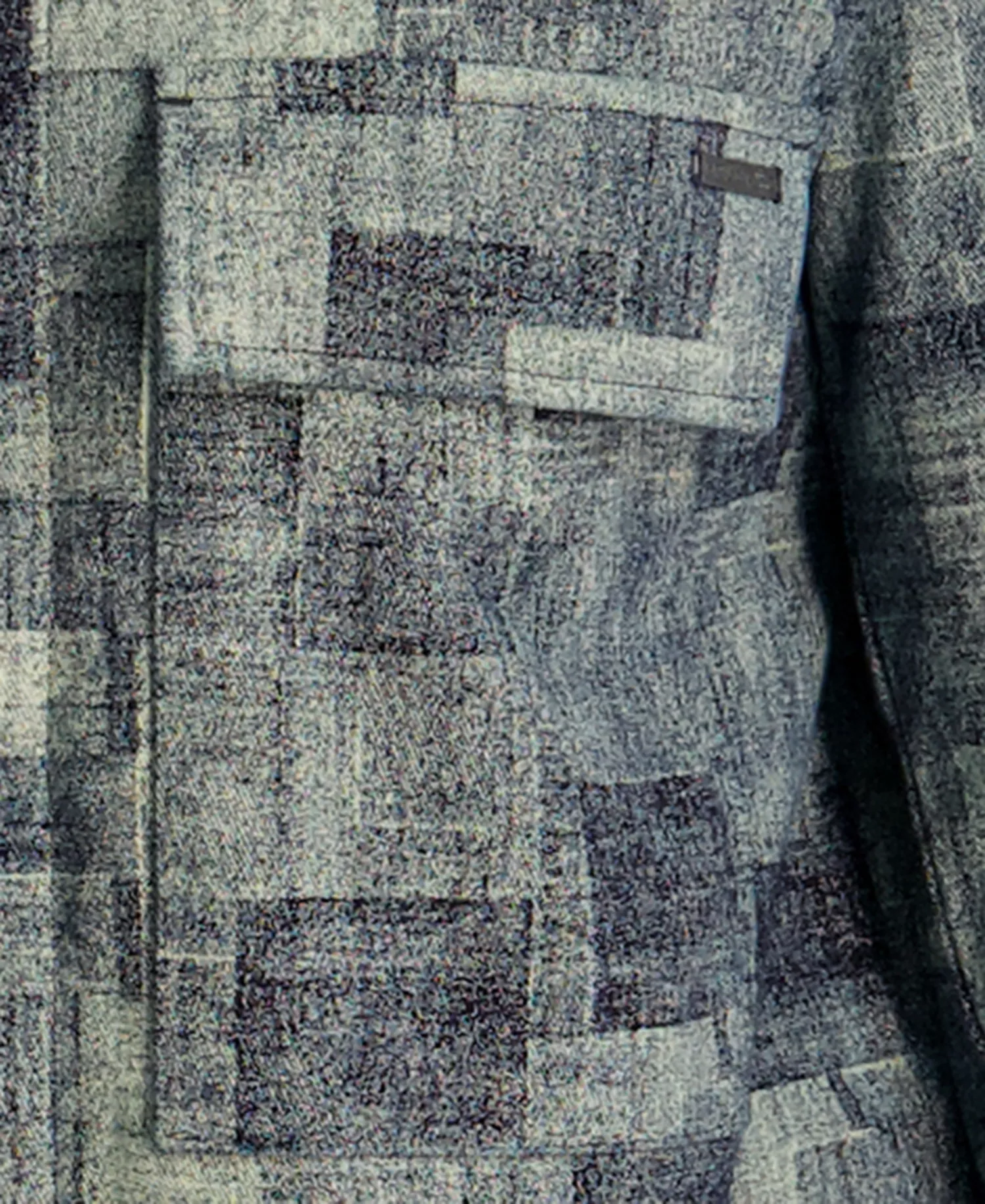 Men's Textured Ponte Shirt Jacket - Slate mosaic - 2XL