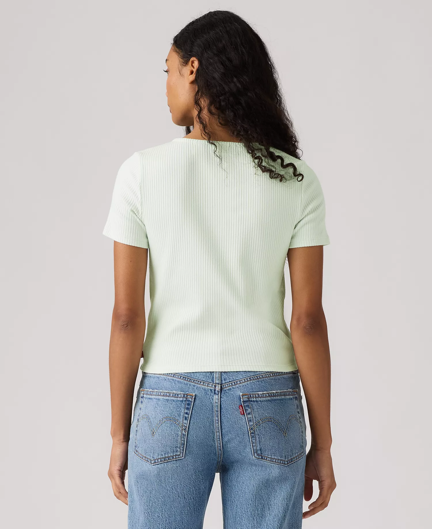 Women's Muse Short-Sleeve Button-Front Top - Pale Blue - L