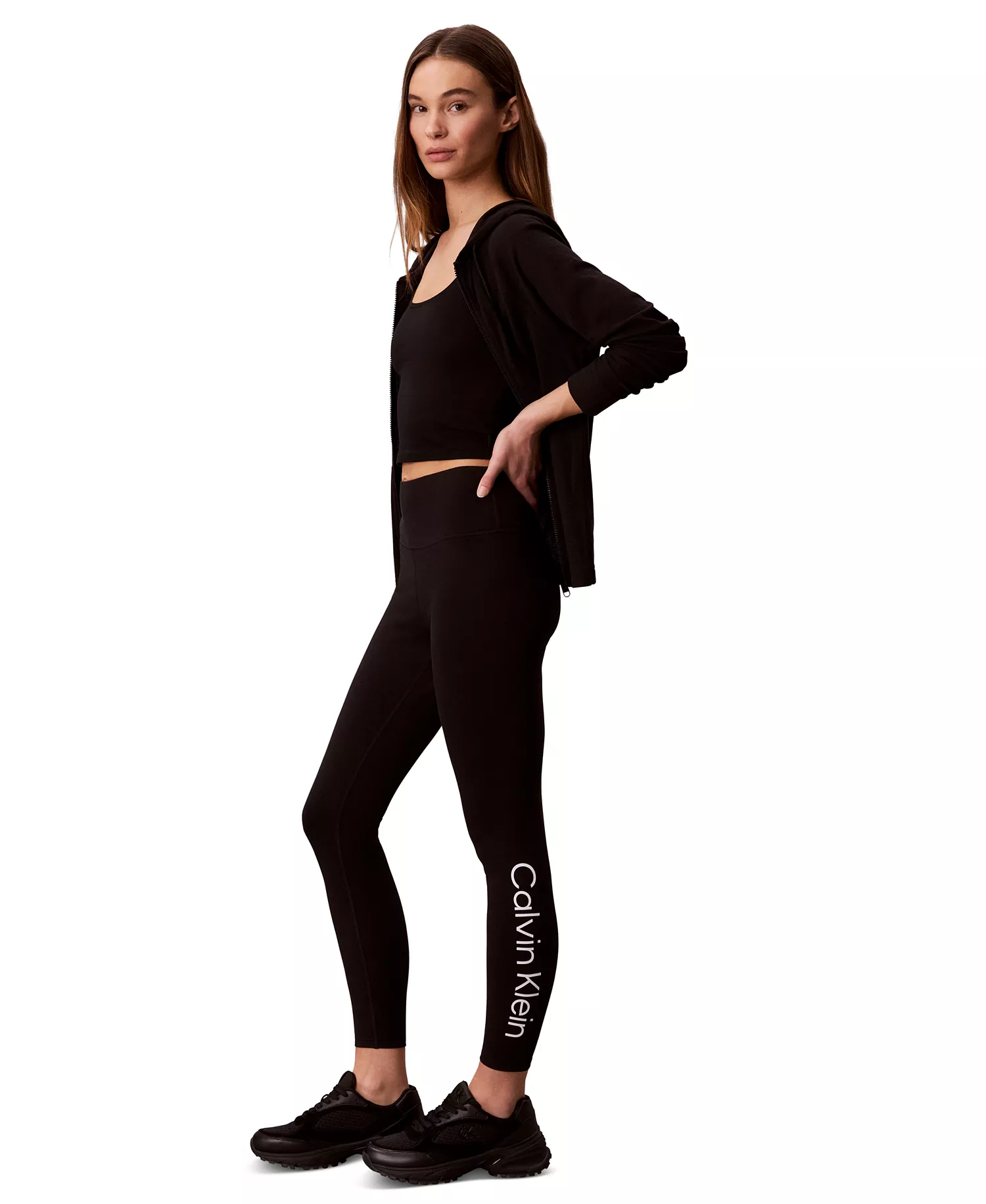 Women's High-Rise Cotton Logo Leggings - Black - 2XL