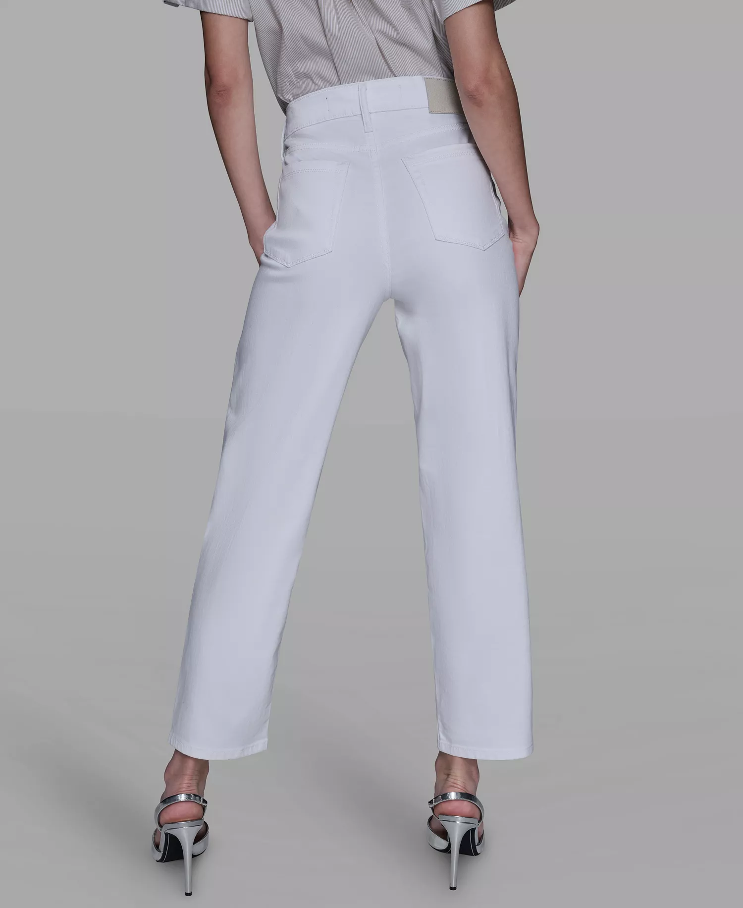 Women's Stripe Detail Jeans - White - 0