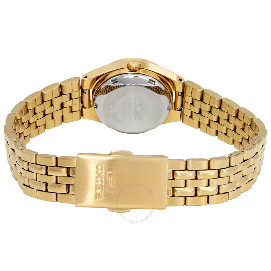 Seiko Series 5 Automatic Gold Dial Ladies Watch