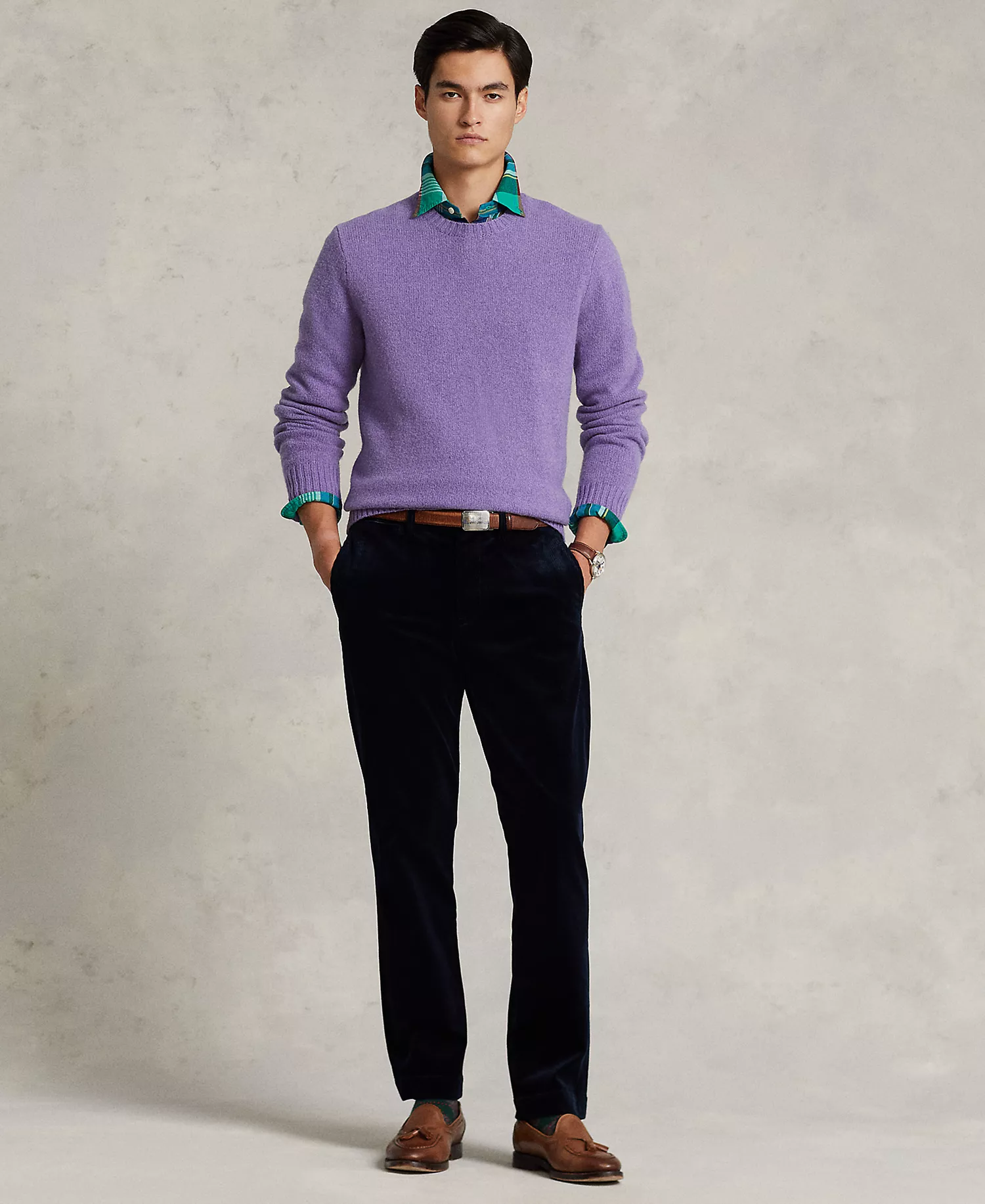 Men's Stretch Straight Fit Corduroy Pants - Aviator Navy - 32x32