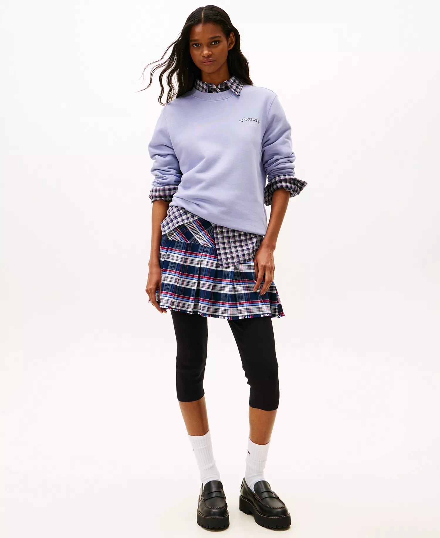 Women's Dollar Stack Logo Crewneck Sweatshirt - Periwinkle Dusk - L