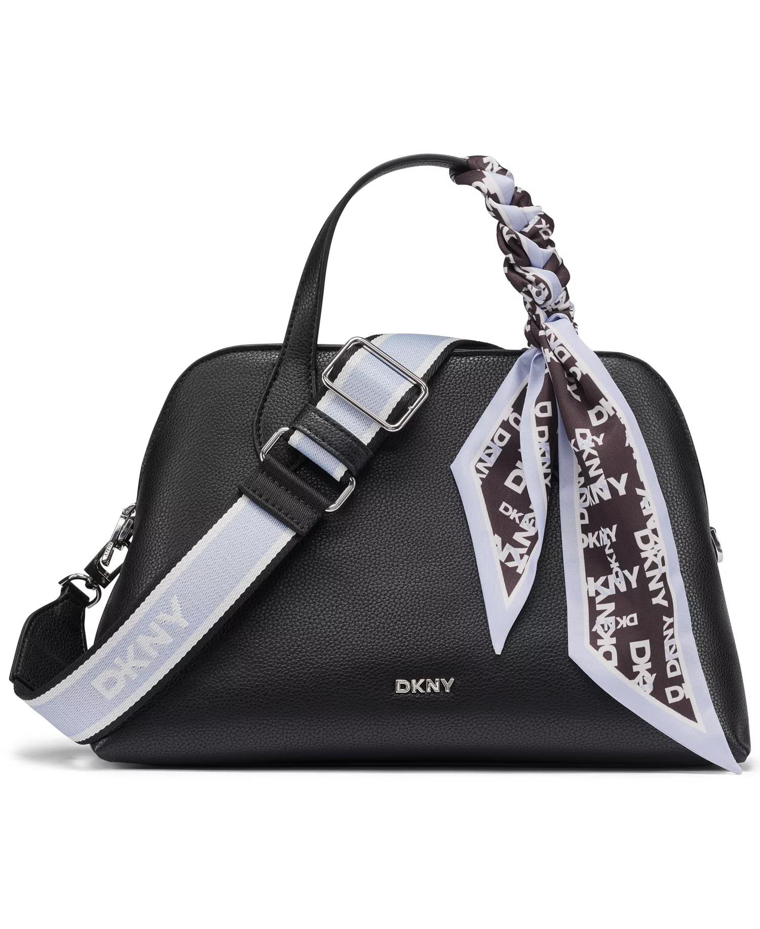 Lilah Small Satchel Crossbody Bag - Black/Silver - No Size