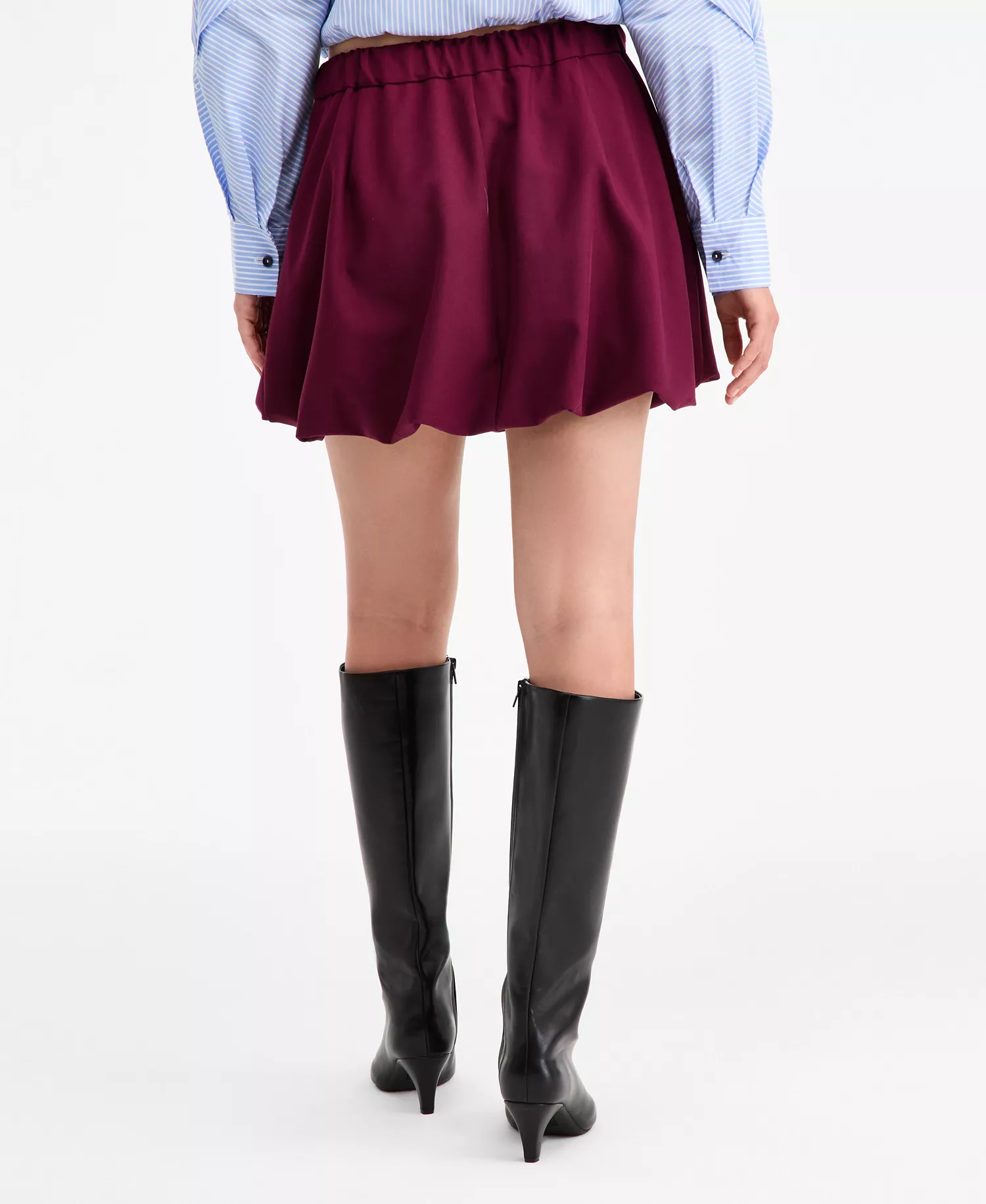 Women's Tie-Waist Bubble-Hem Mini Skirt, Macy's Exclusive - Dried Berry - 2XL