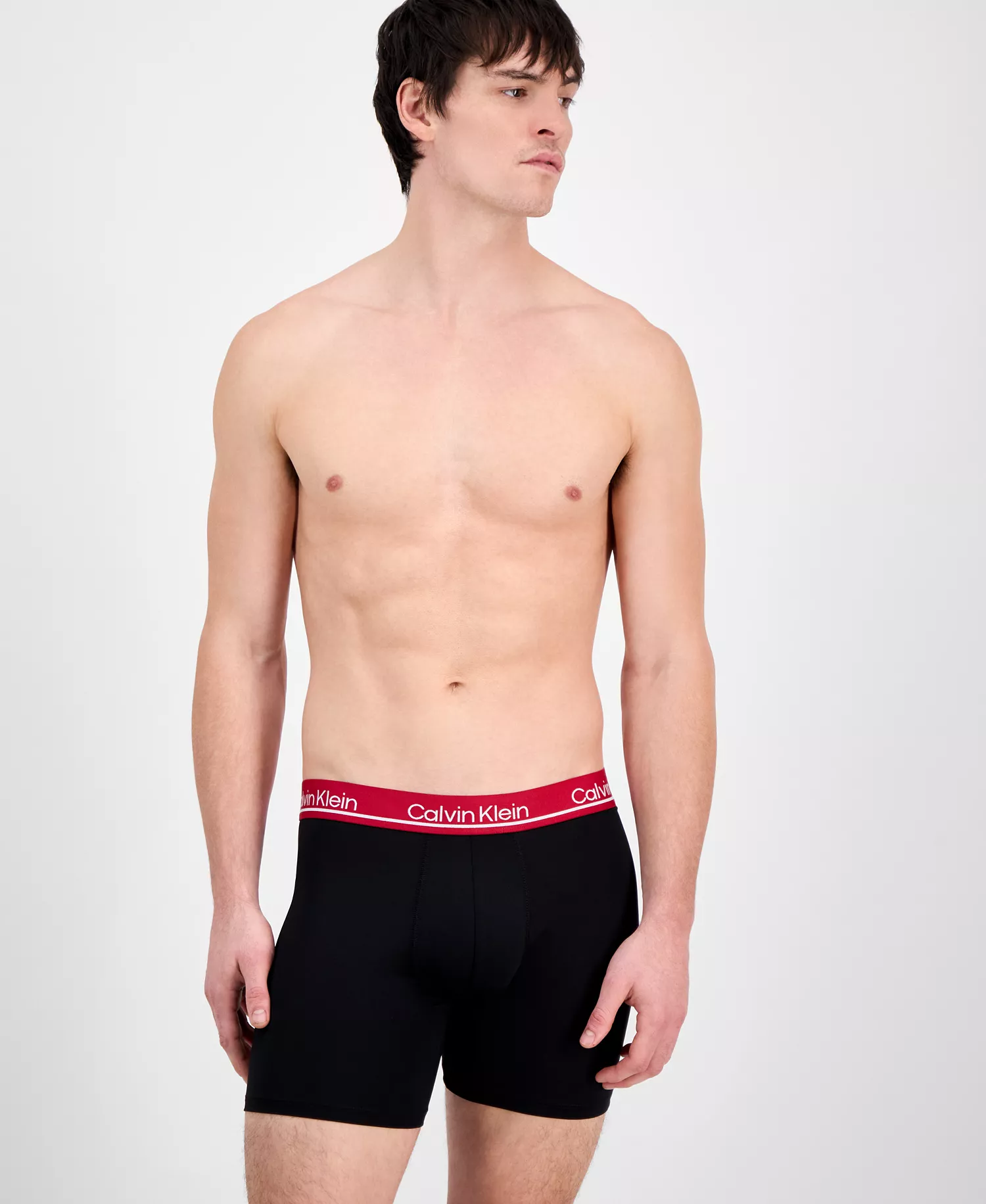 Men's Microfiber Plus Moisture-Wicking Boxer Briefs, Pack of 3  - Black Assorted - L