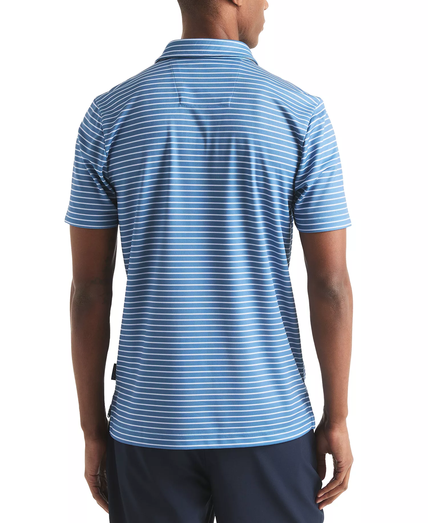Men’s Classic-Fit Stripe Moisture Wicking Performance Golf Polo Shirt - Coronet Blue - 2XL