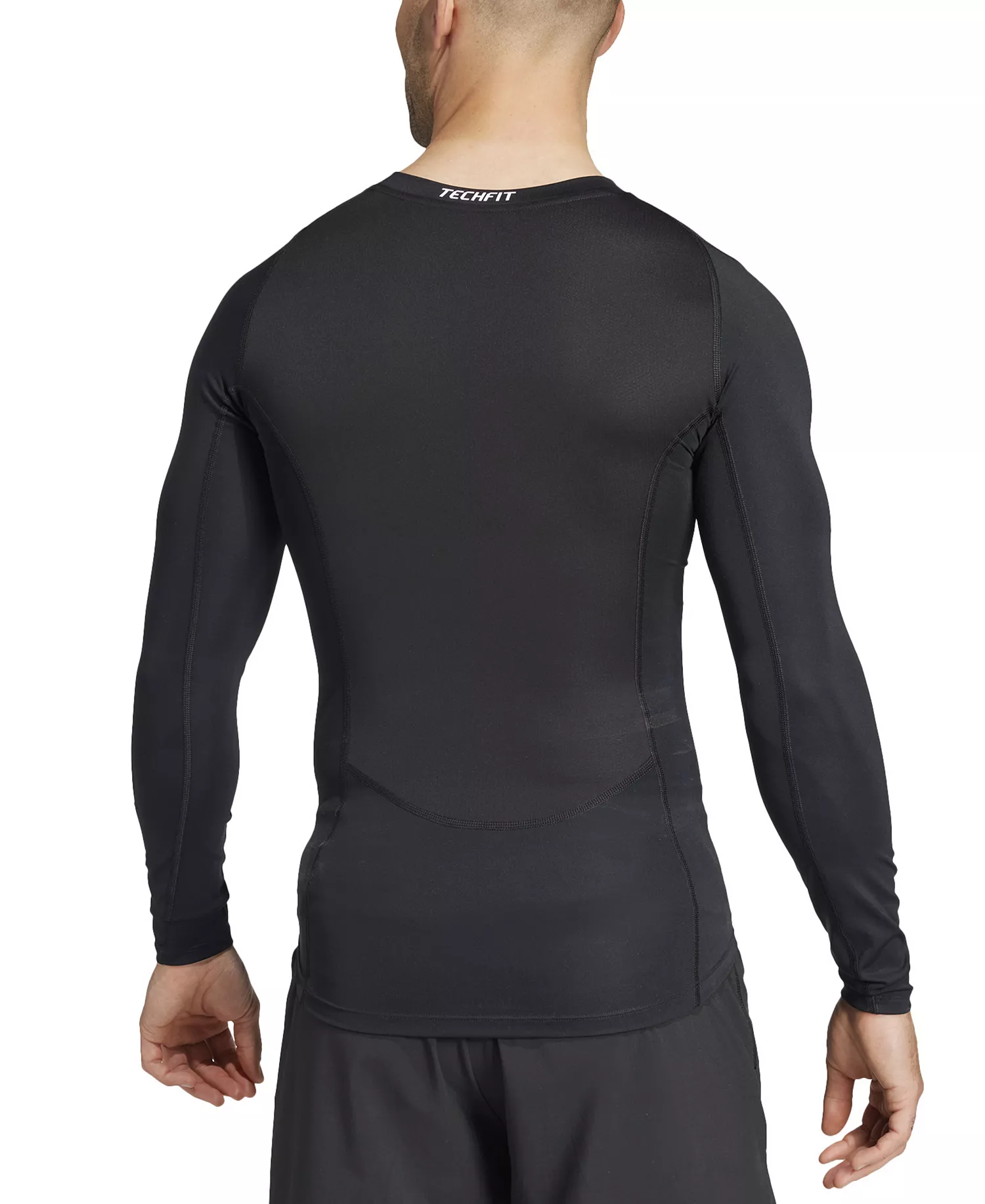 Men's Fitted Crewneck Tech-Fit Compression Shirt - Black - 2XL
