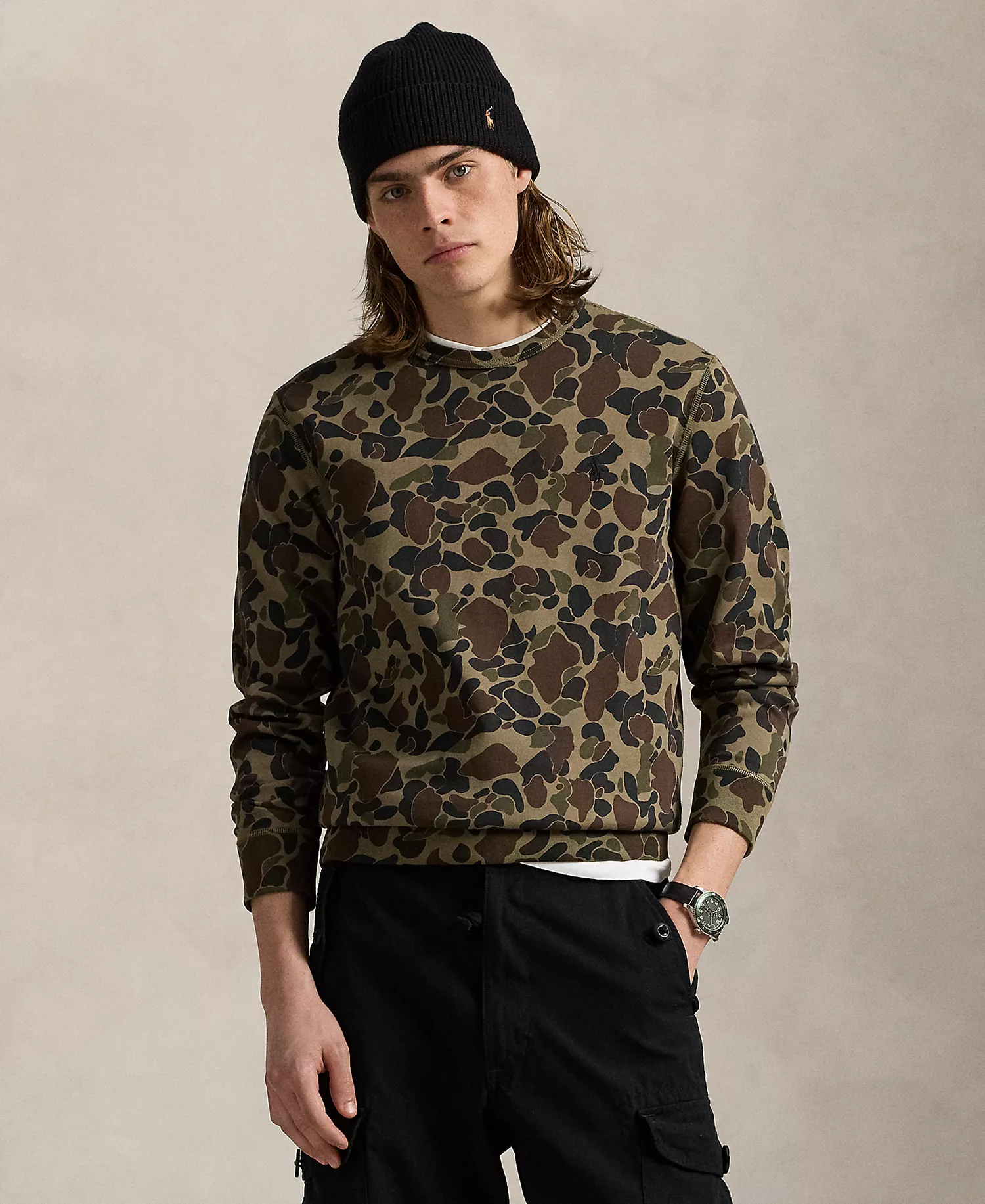 Men's Camo Double-Knit Sweatshirt - Outdoorsman Camo - XS