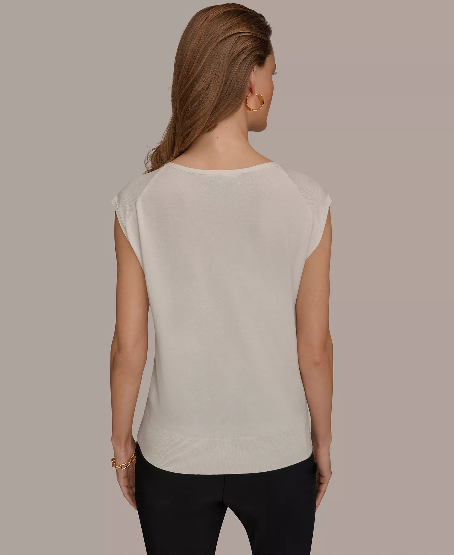 Women's Scoop Neck Top - Cream - L