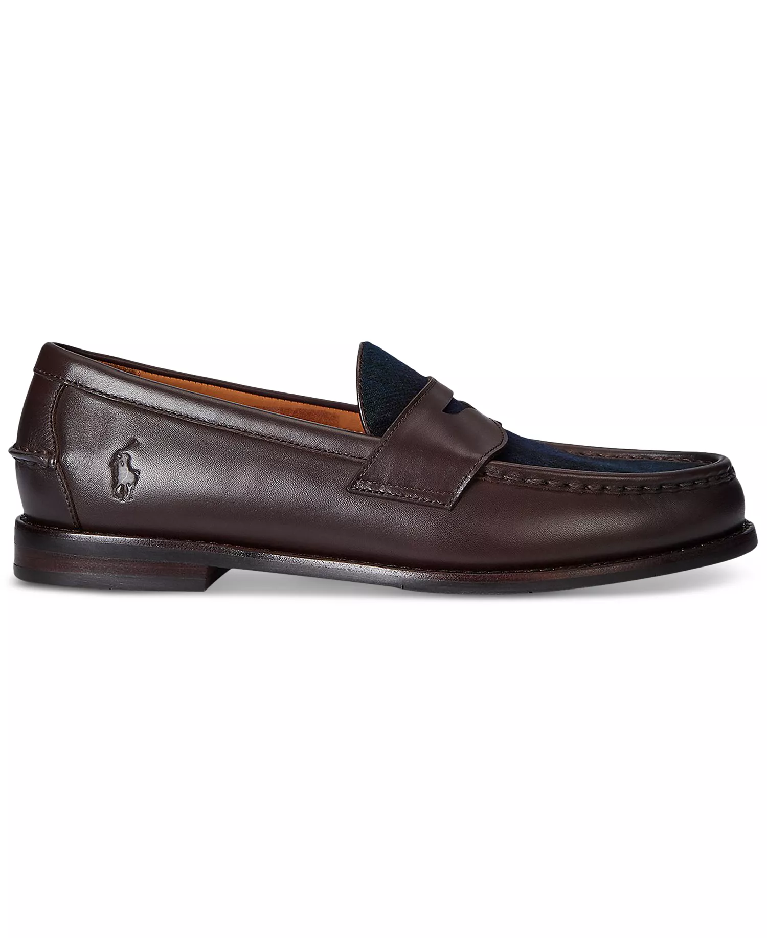 Men's Alston Leather & Plaid Wool Penny Loafers - Dark Brown/blackwatch - 10