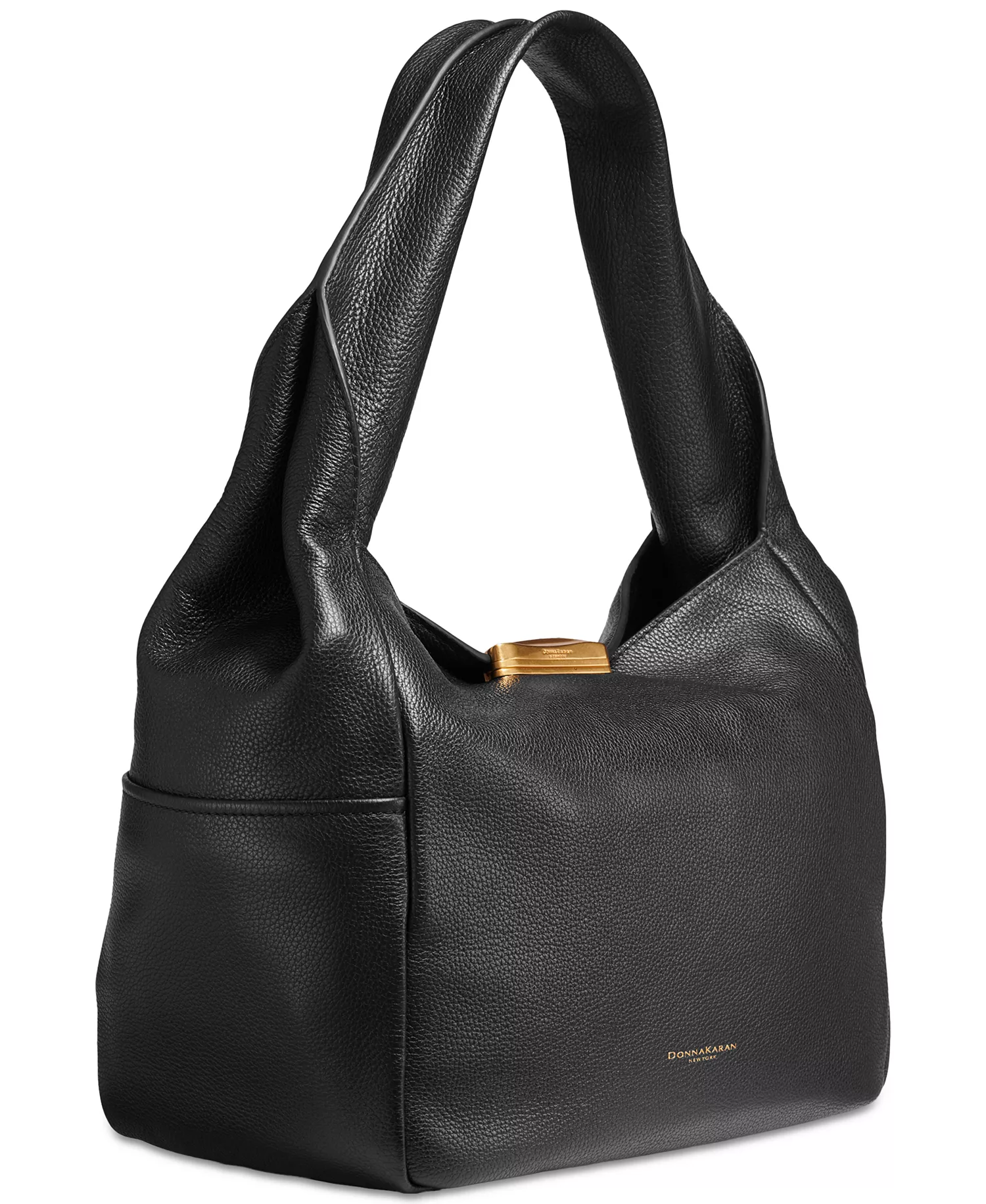Amagansett Soft-Rolled Leather Shoulder with Sculpted Magnet Closure - Black/gold - NO SIZE