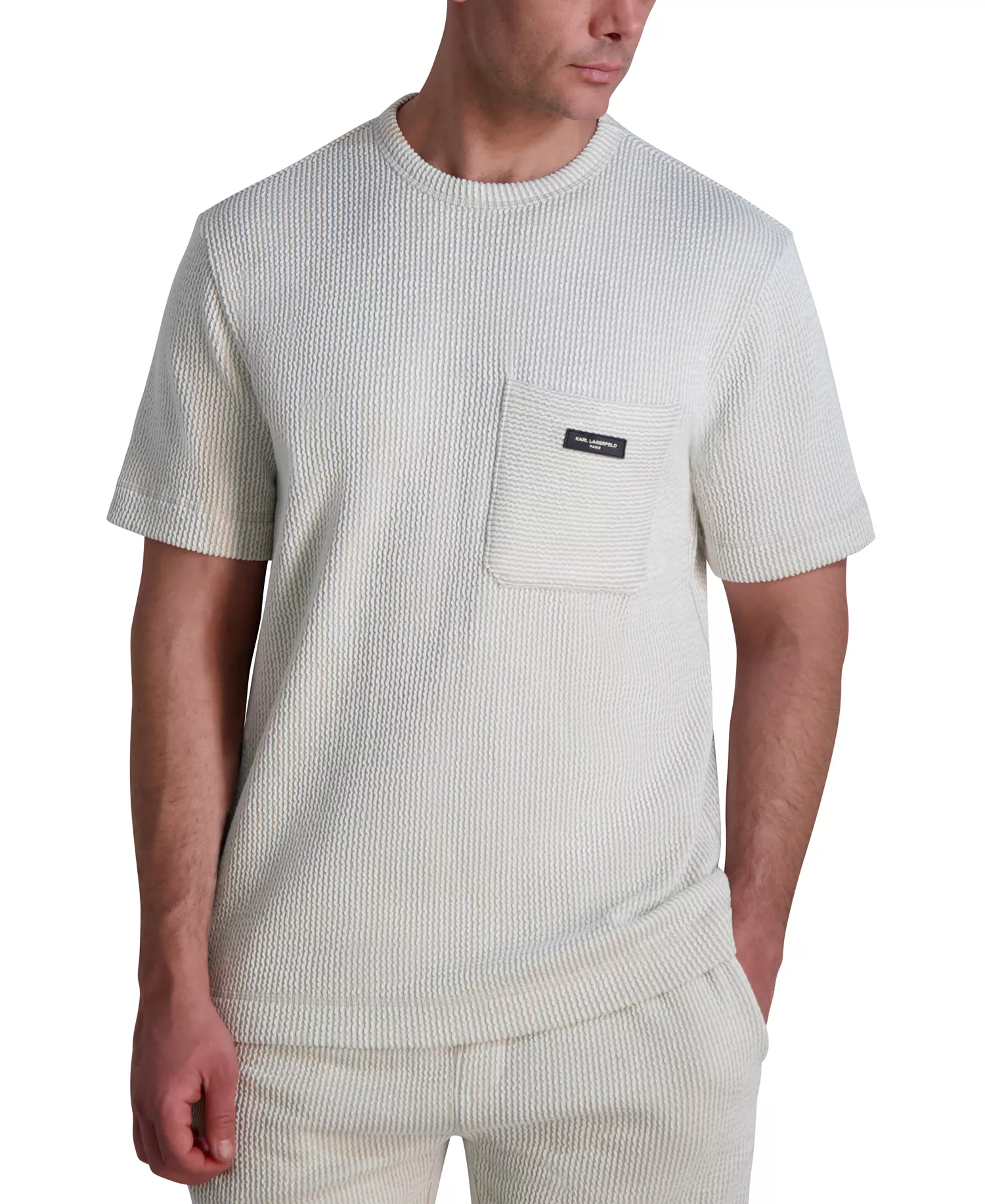 Men's Textured Oversized T-Shirt - Natural - M