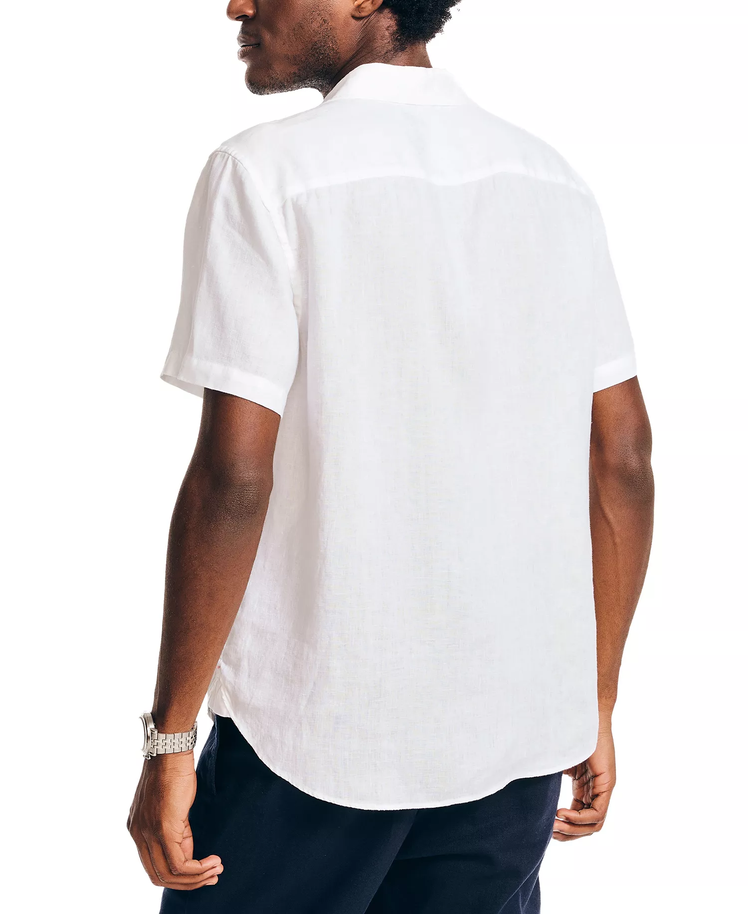 Men's Classic-Fit Solid Linen Short-Sleeve Shirt  - Bright White - 2XL