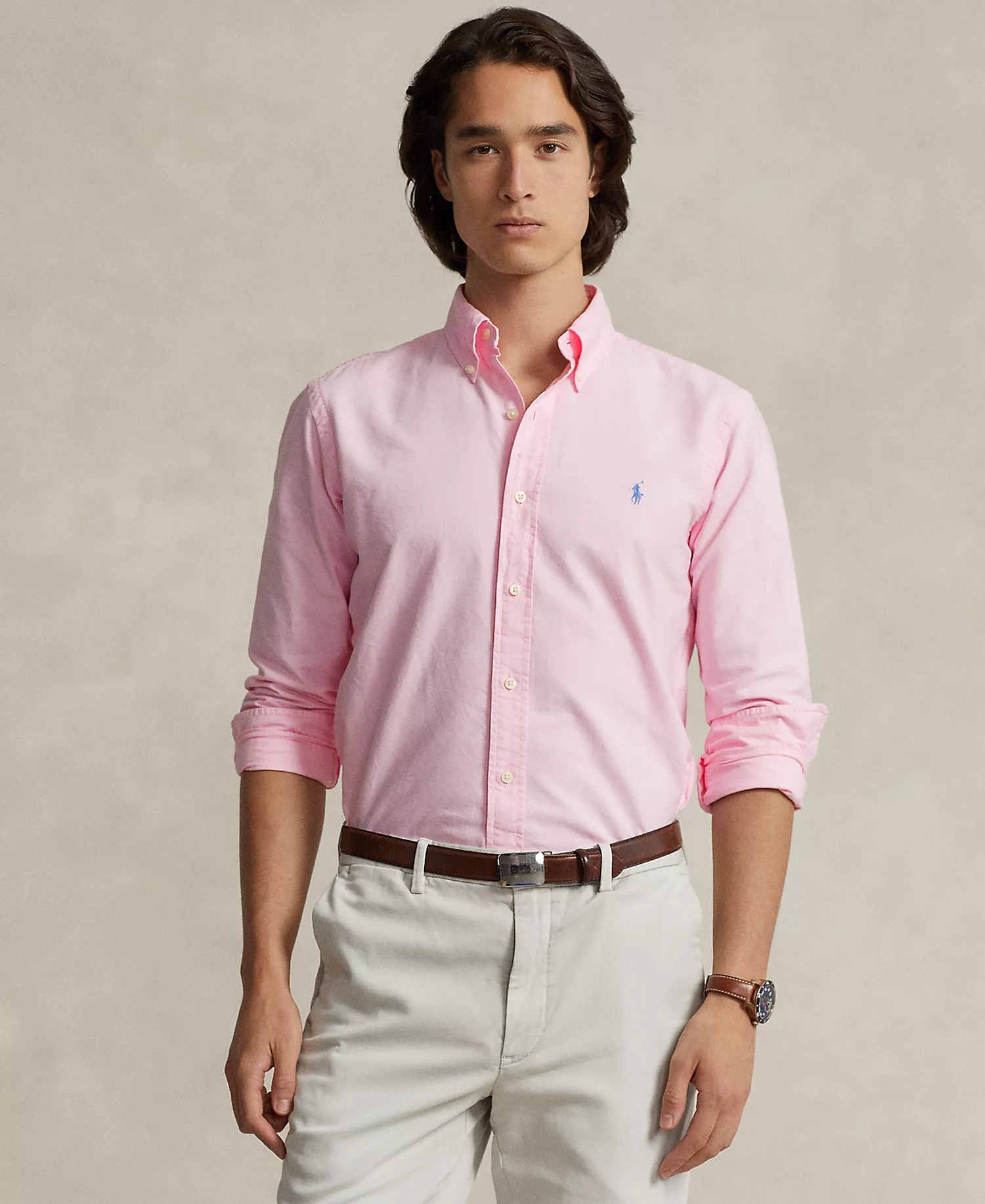 Men's The Iconic Cotton Oxford Shirt - Carmel Pink - 2XL