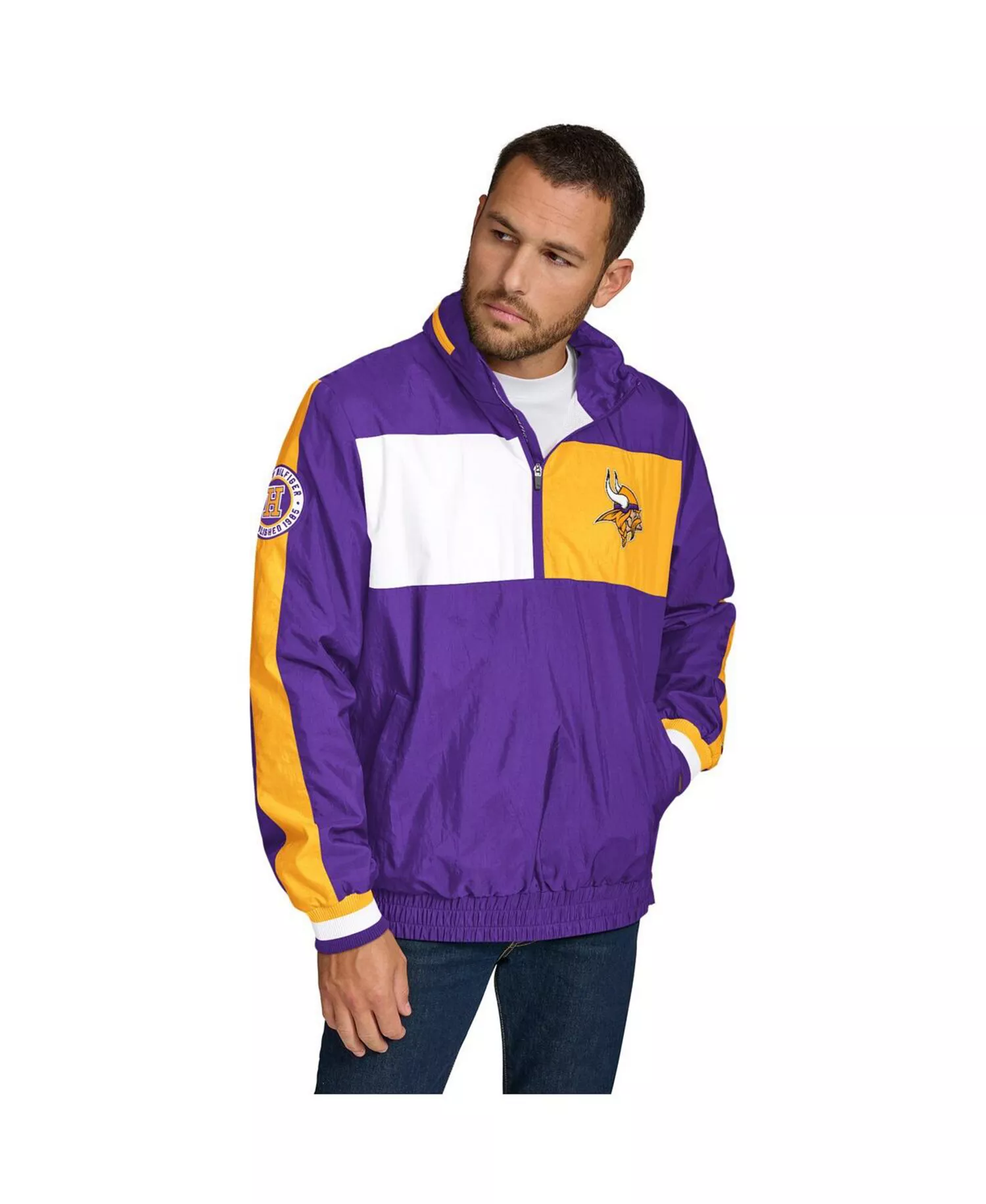 Men's Purple Minnesota Vikings Gael Lightweight Half-Zip Hoodie Jacket - Purple - L