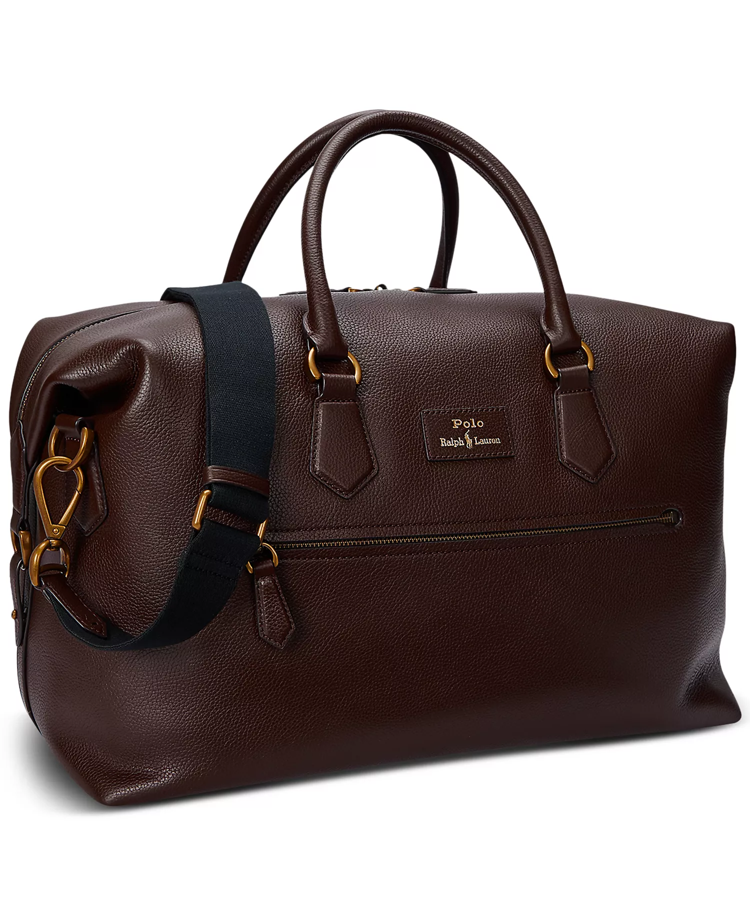 Men's Pebbled Leather Duffel - Dark Brown - No Size