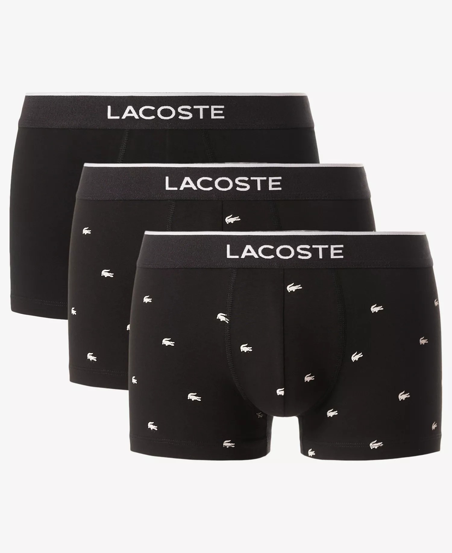 Lactose Men's Cotton Stretch Mini-Crocodile Trunks, 3-Pack - Gray Aop - L