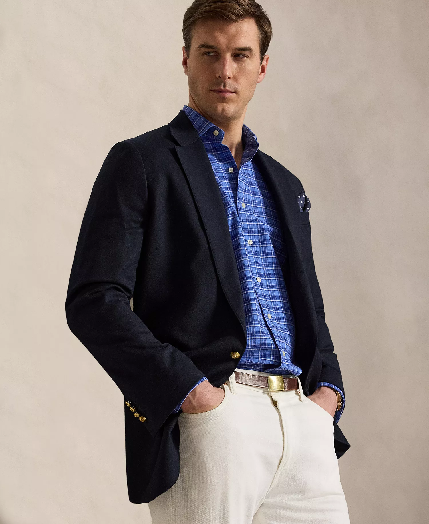 Men's Big & Tall Plaid Oxford Shirt - Blue Multi - 2LT