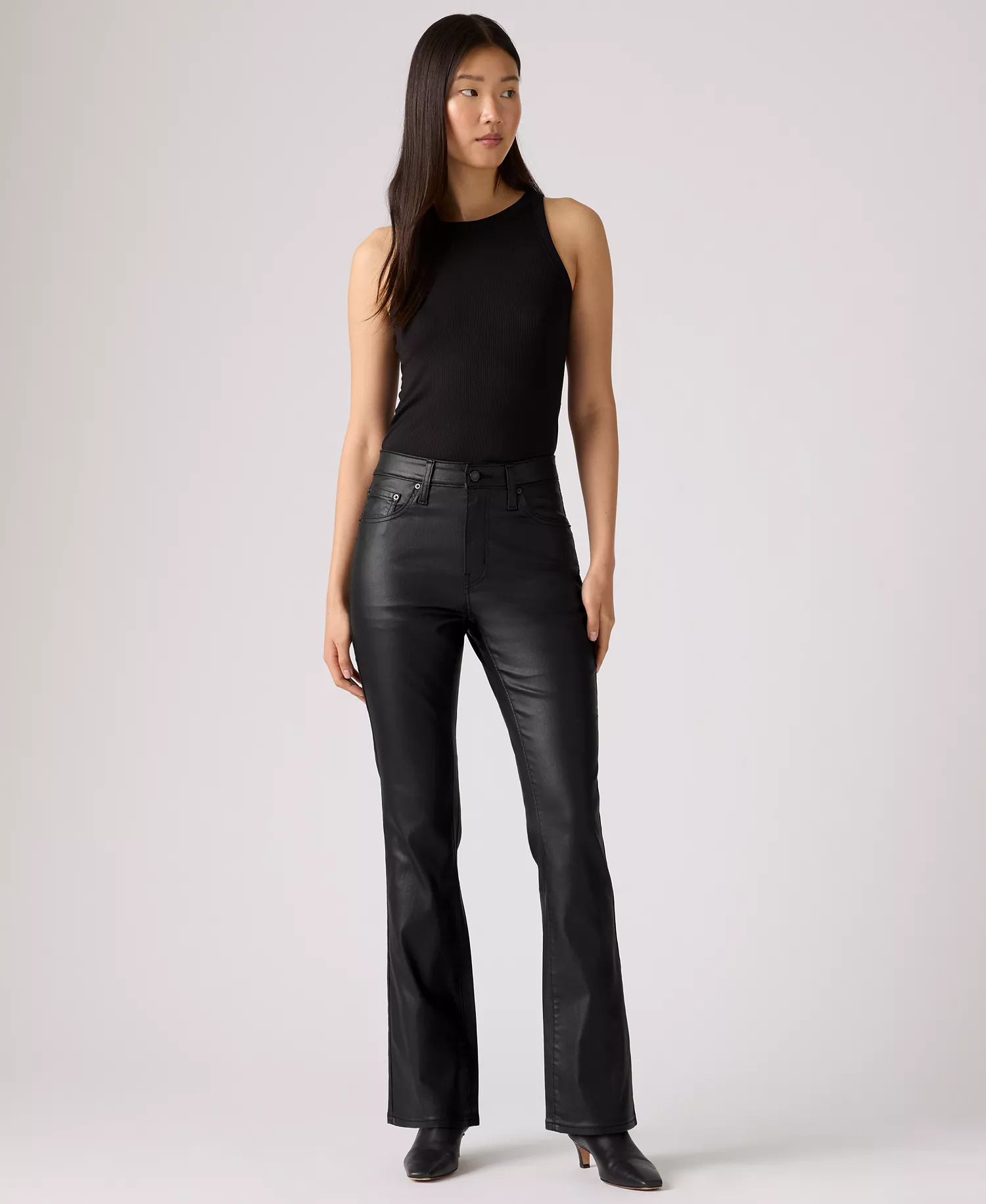 725 Coated High-Waist Classic Stretch Bootcut Jeans - Coated Caviar - 25