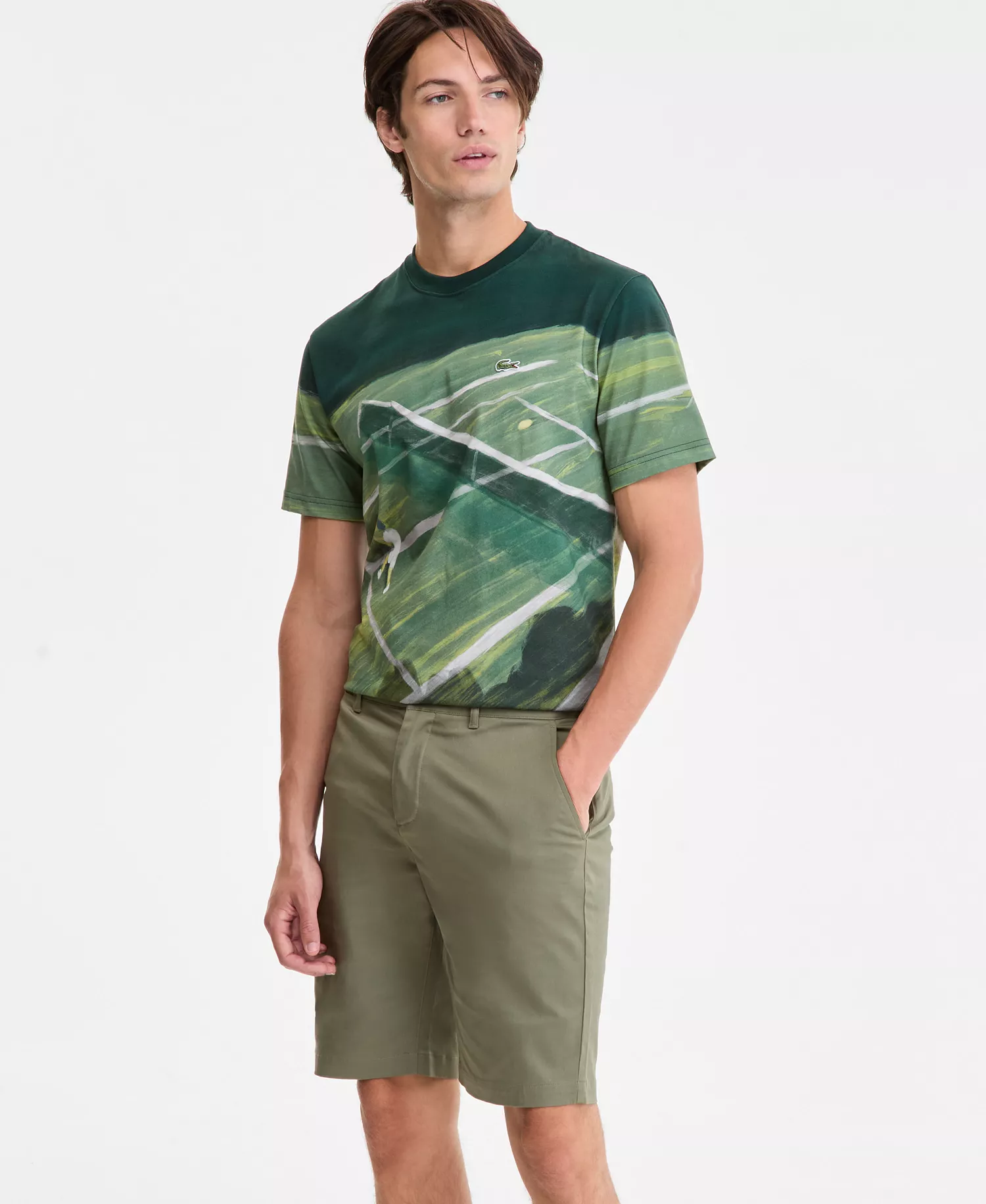 Men's Slim-Fit Chino Bermuda Shorts - BMY - Khaki - XS