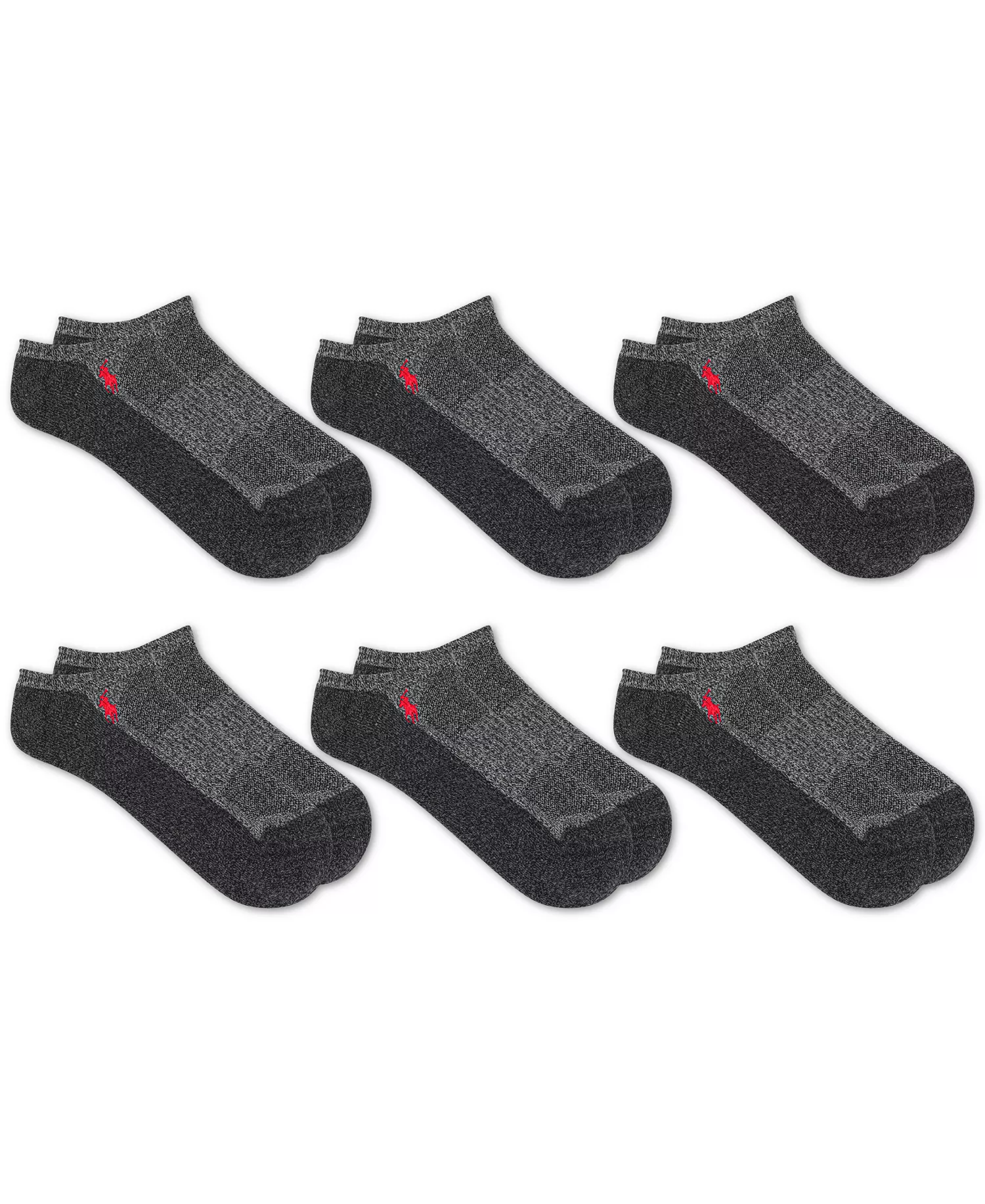 Men's 6-Pk. Performance Red Pony Low Cut Socks - Charh - 10-13
