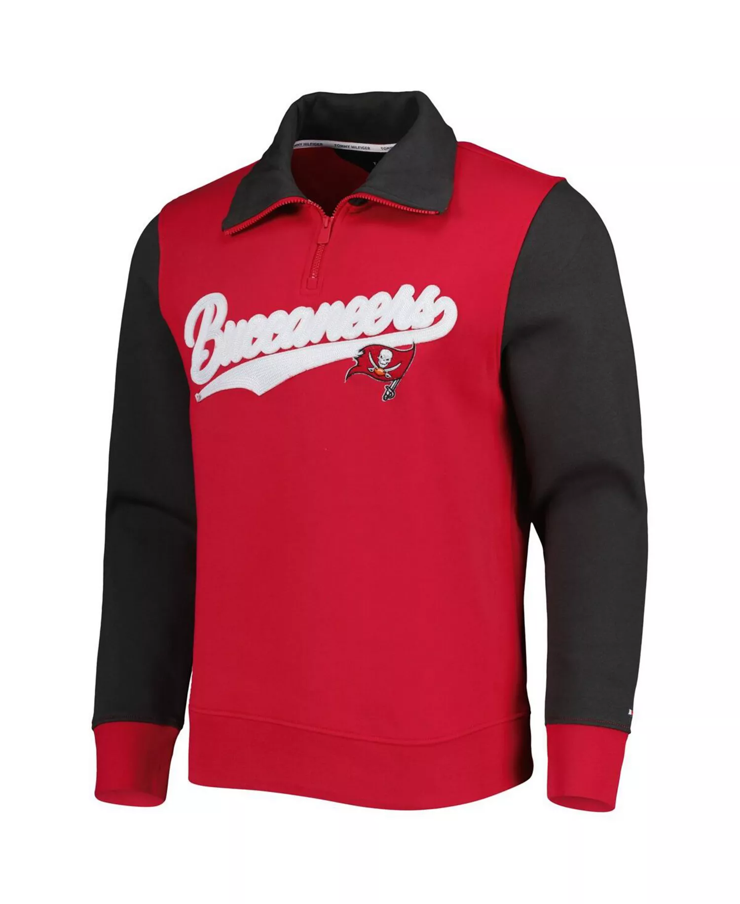 Men's Red, Pewter Tampa Bay Buccaneers Aiden Quarter-Zip Top - Red, Pewter - 2XL