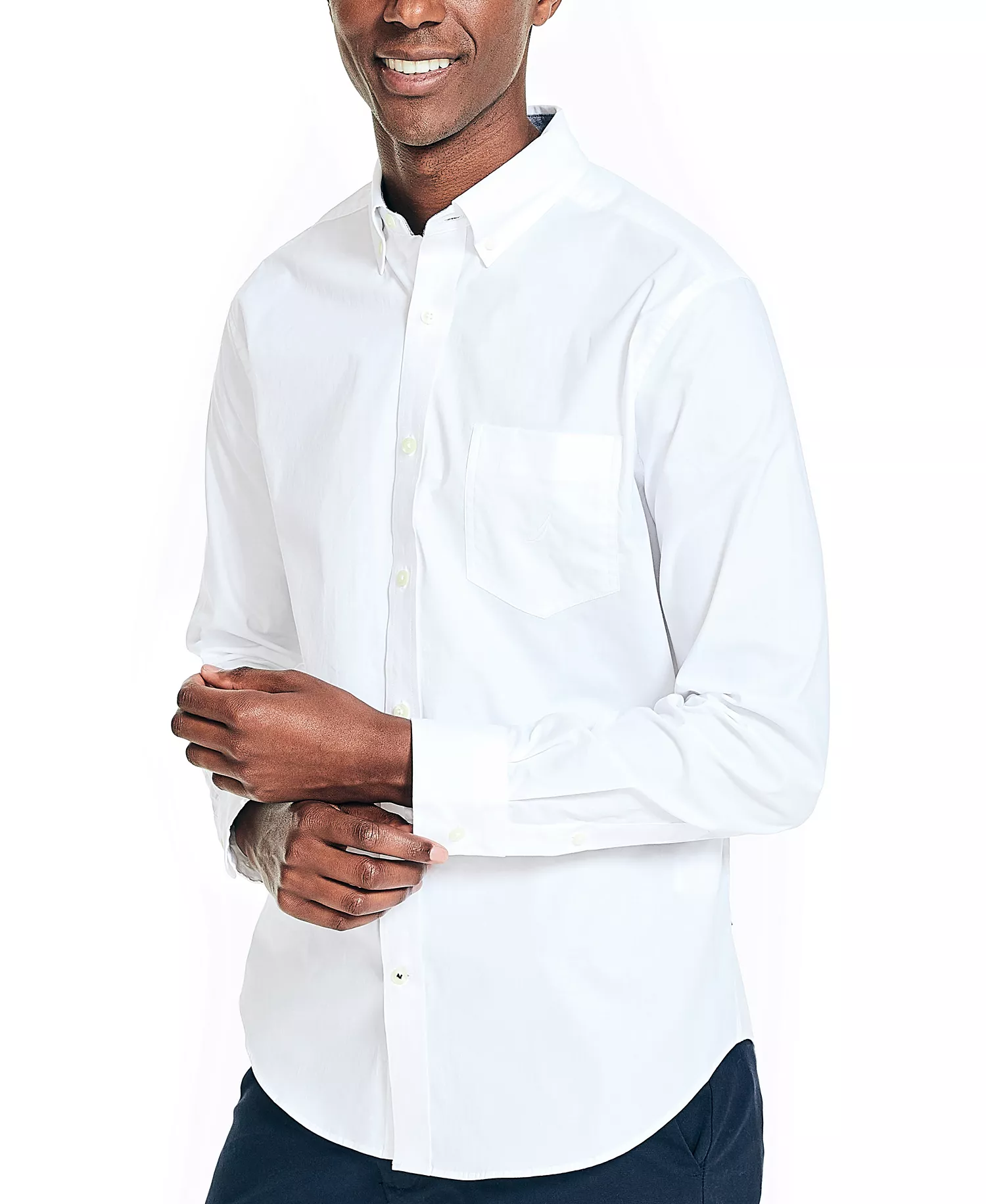 Men's Long Sleeve Button Down Shirt - Bright White - 2XL