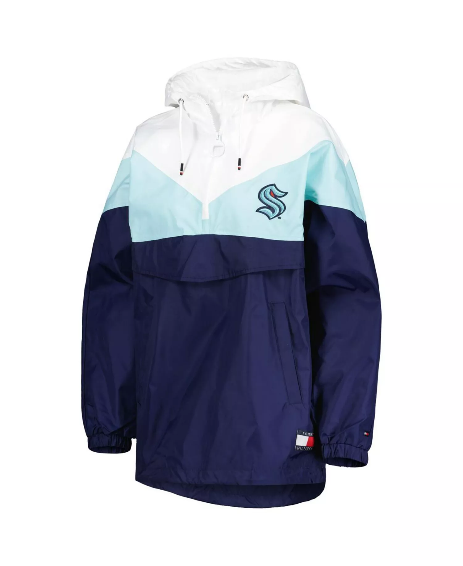 Women's Blue, Deep Sea Blue Seattle Kraken Staci Half-Zip Windbreaker Jacket - Blue, Deep Sea Blue - S