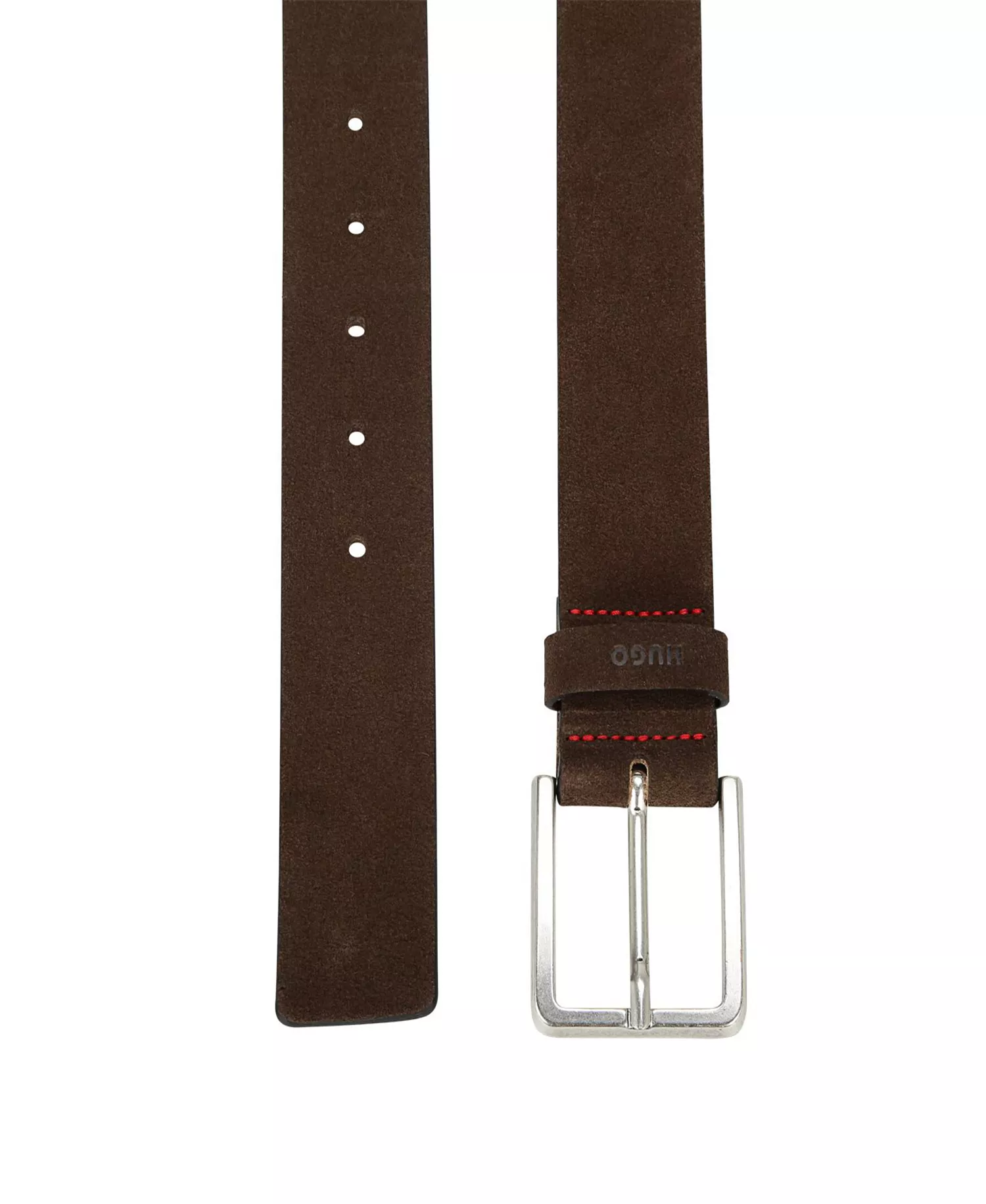 Men's Printed Logo Casual Leather Belt - Dark Brown - 30