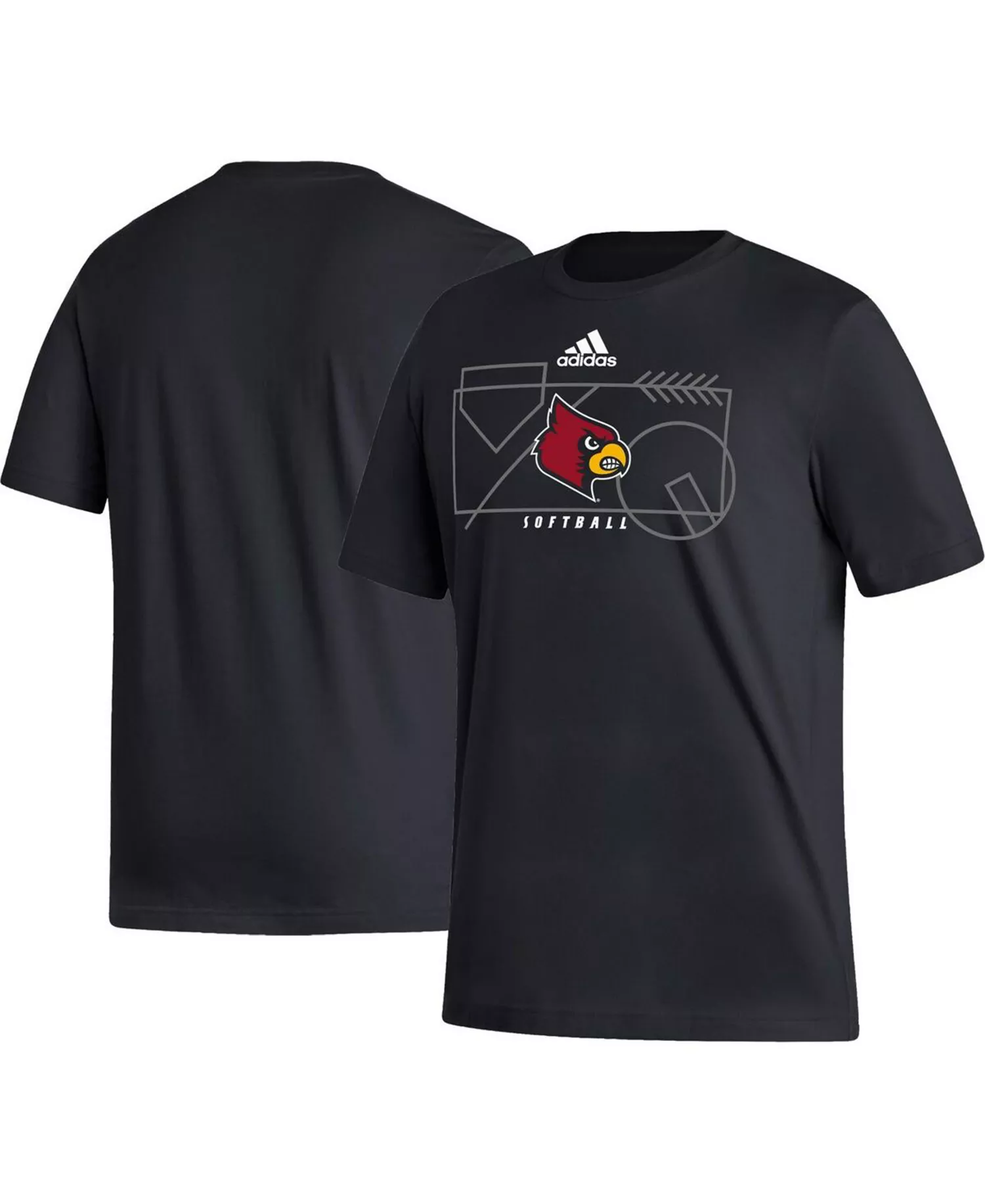 Men's Black Louisville Cardinals Locker Lines Softball Fresh T-shirt - Black - L