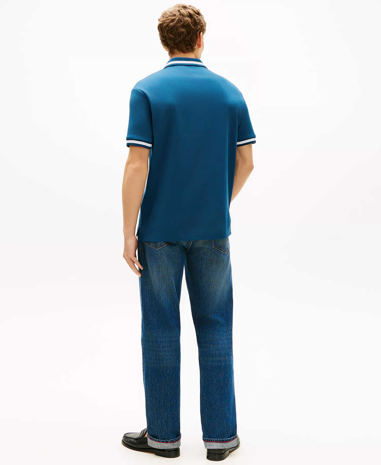 Men's Script Classic-Fit Polo Shirt - Blue Jean - L