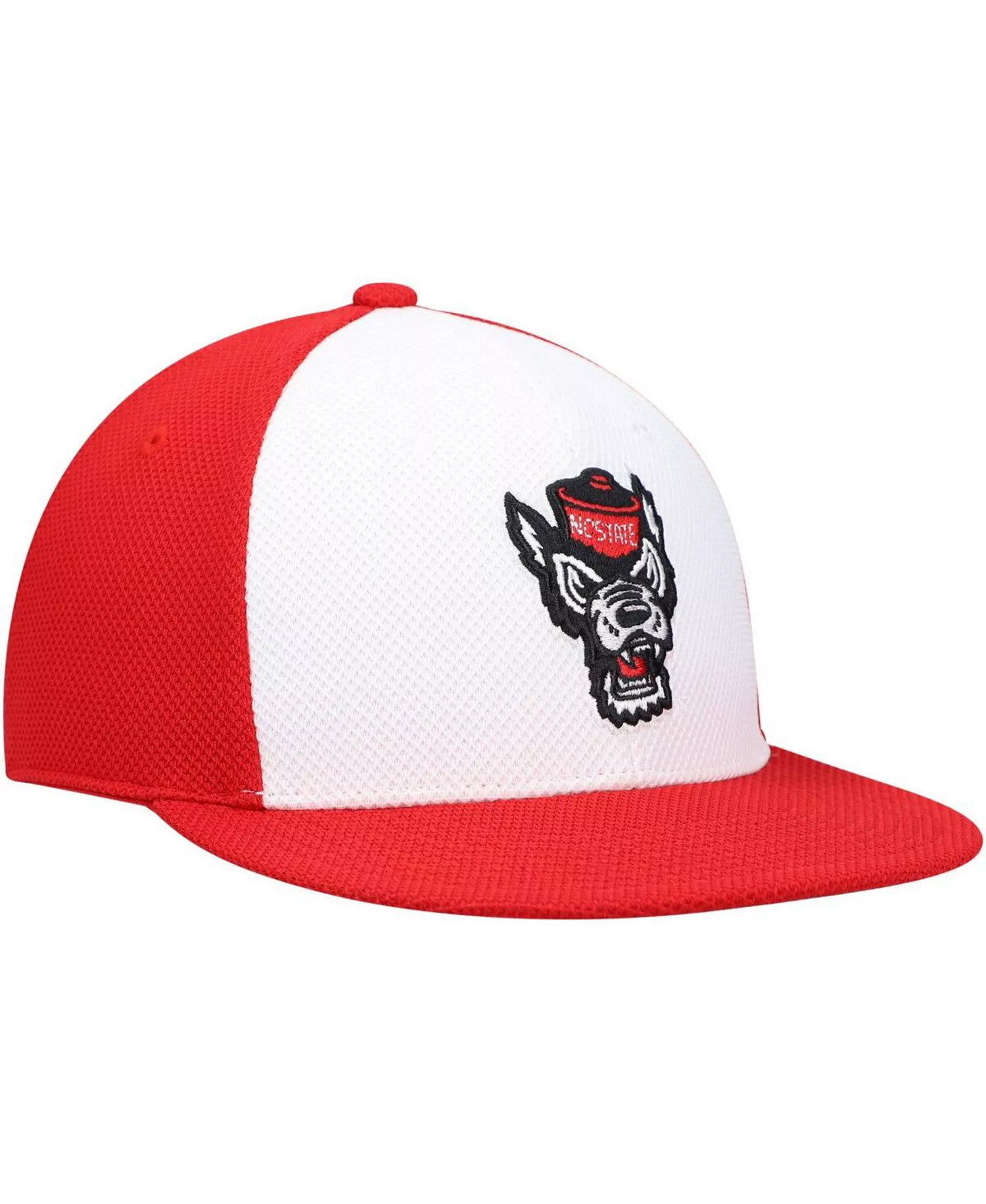 Men's White and Red NC State Wolfpack On-Field Baseball Fitted Hat - White, Red - 7 1/2