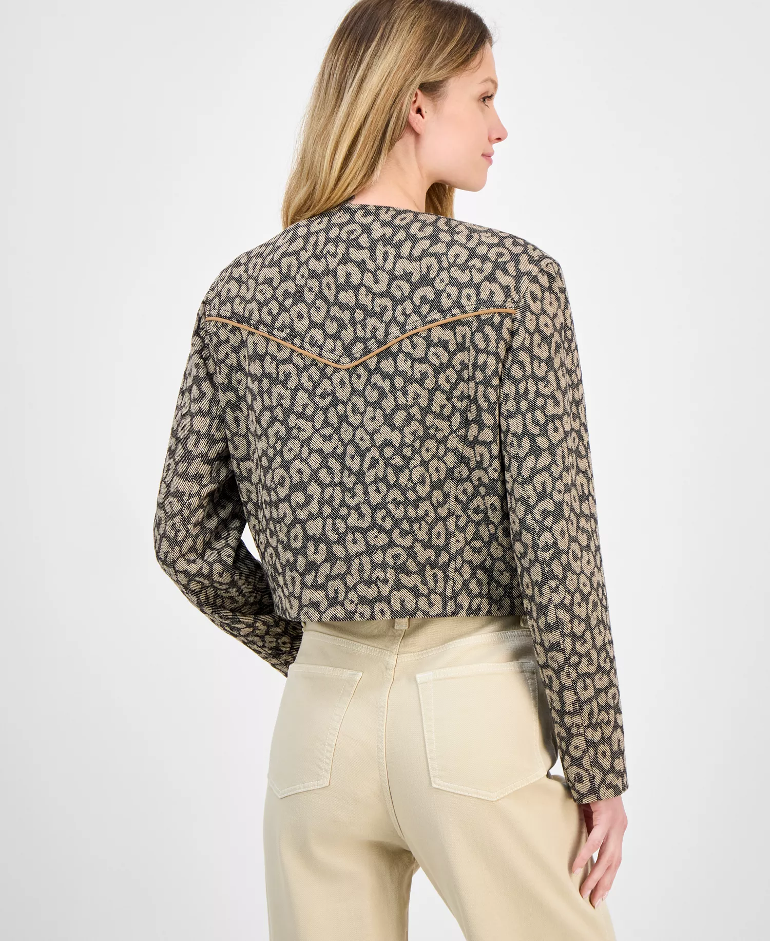 Women's Leopard-Print Crop Jacket  - Leopard Multi - 0