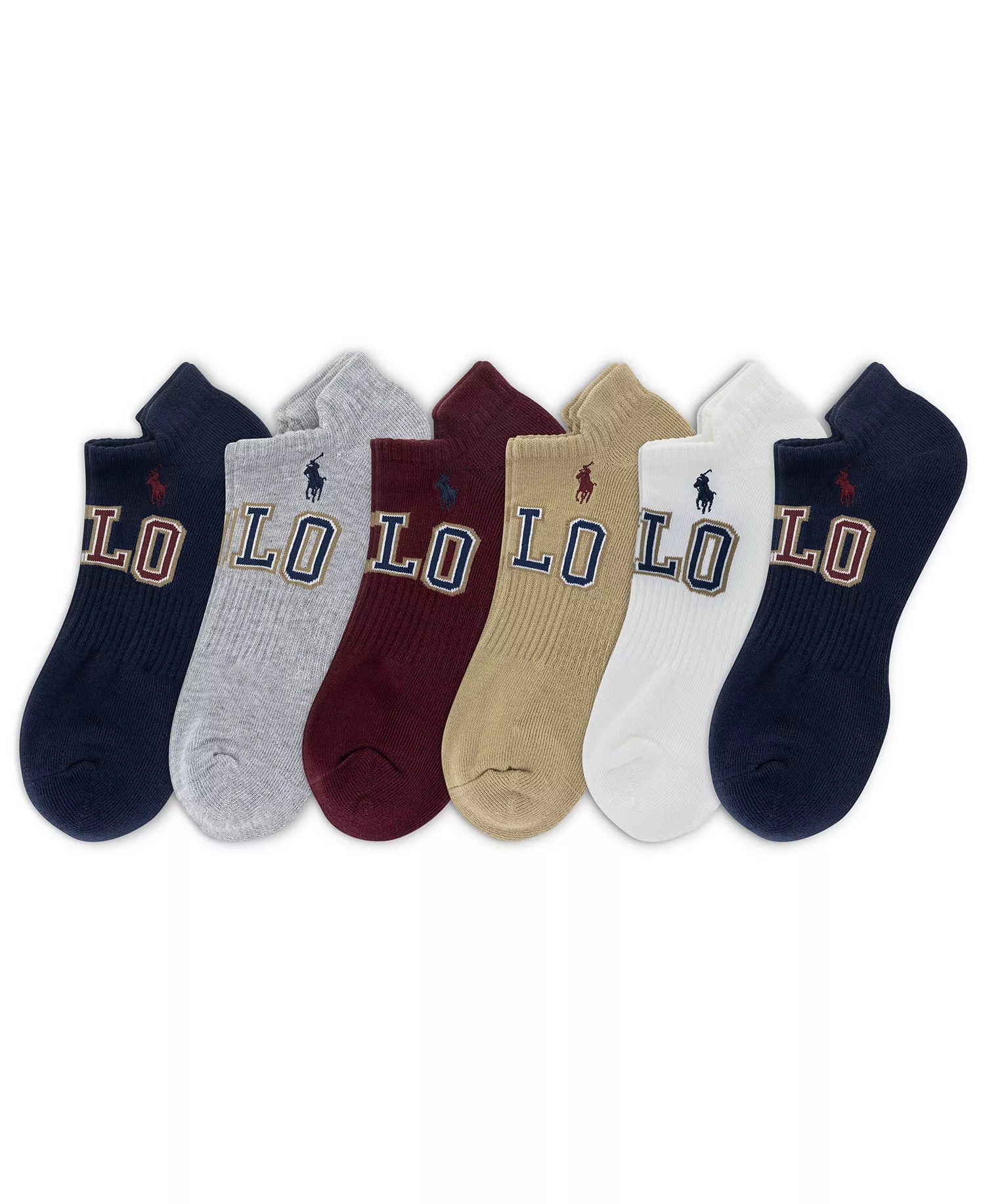 Men's 6-Pack Varsity Logo Low Cut Socks - Asst - 7-12
