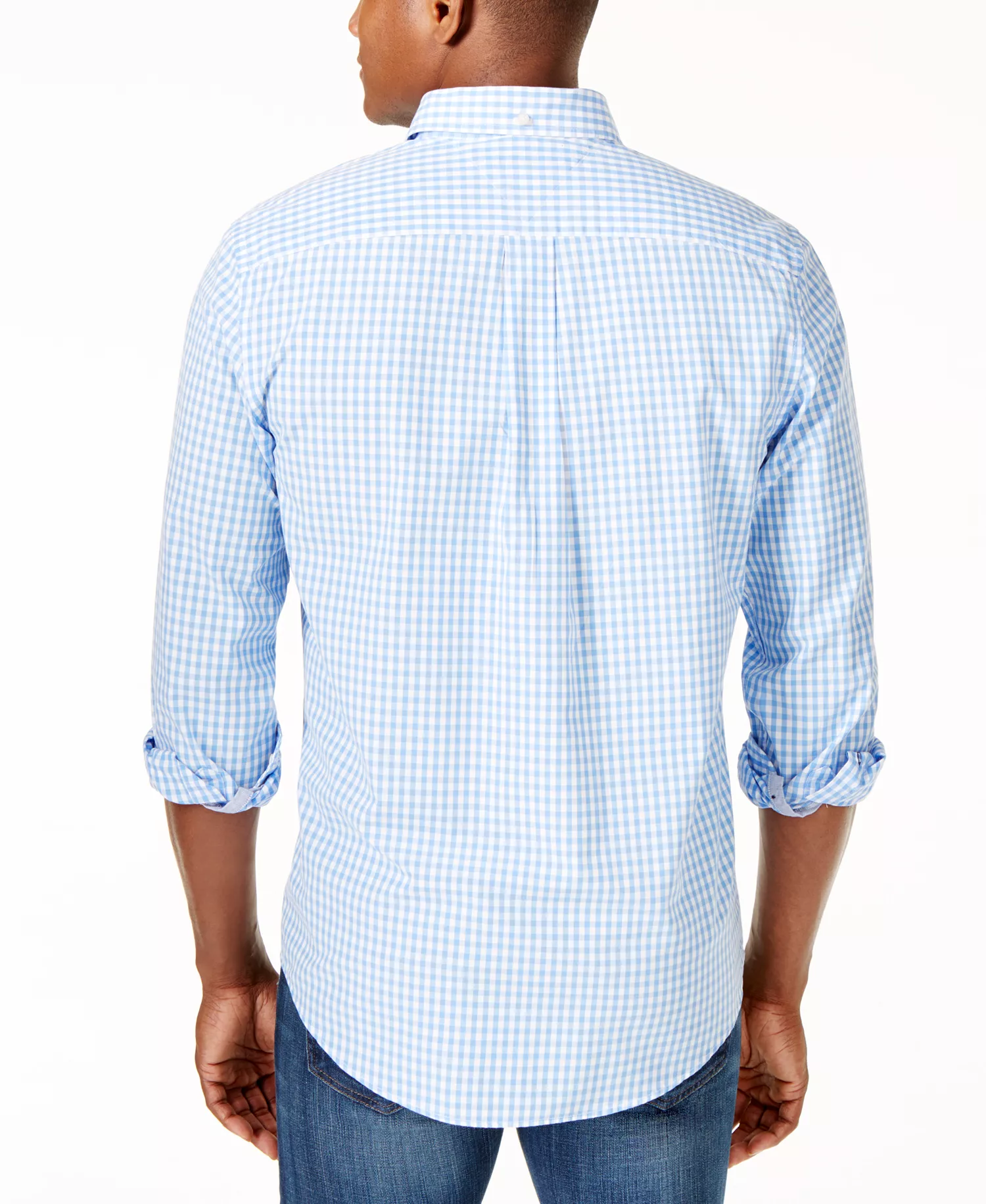 Men's Big & Tall Classic-Fit Twain Stretch Check Shirt - Collection Blue - 2XB