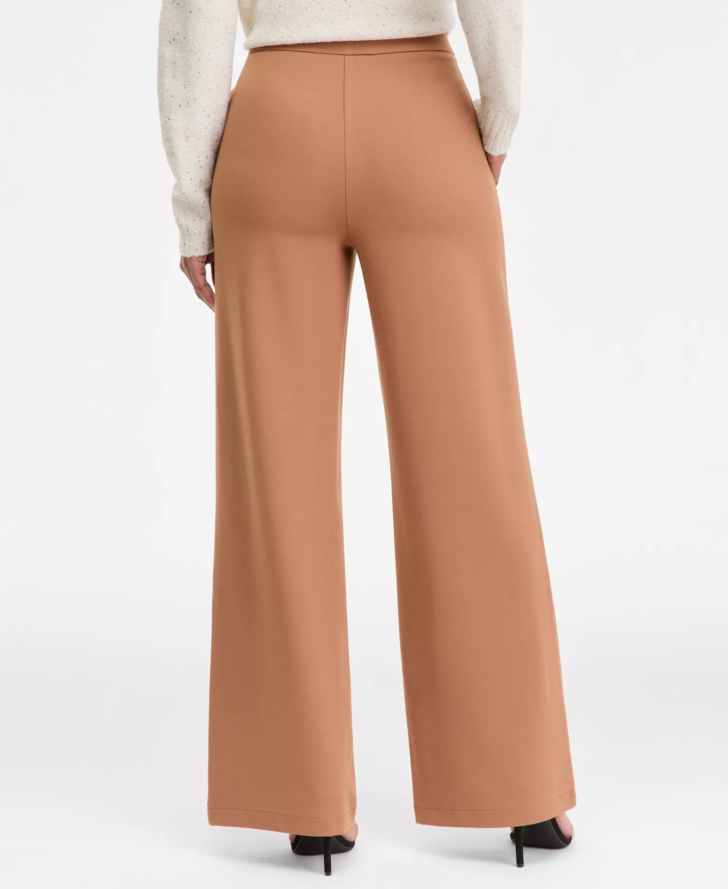 Women's Wide-Leg Ponte Pants, Macy's Exclusive  - Brown Saira - L