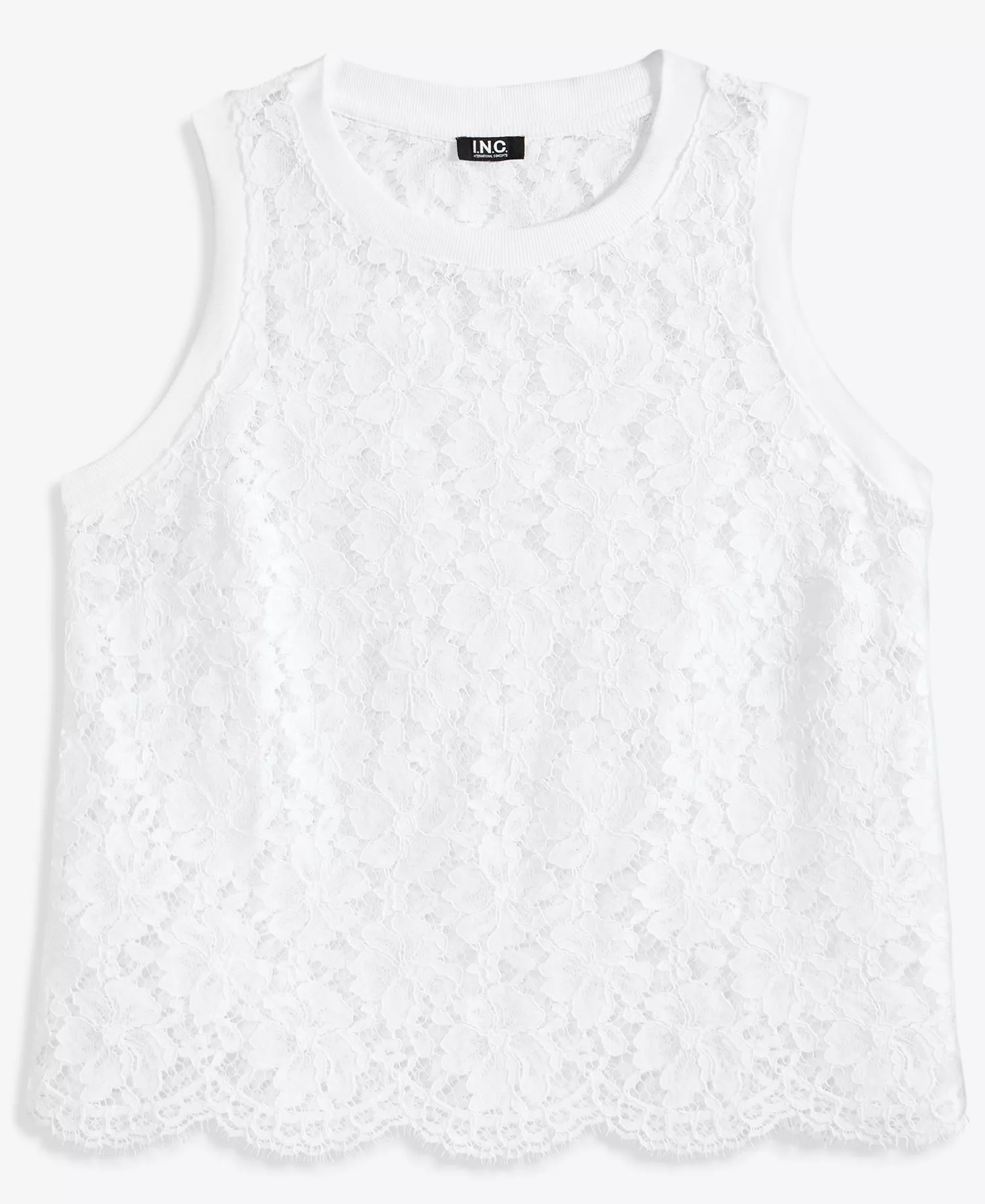 Women's Lace Sleeveless Top, Macy's Exclusive - Bright White - L