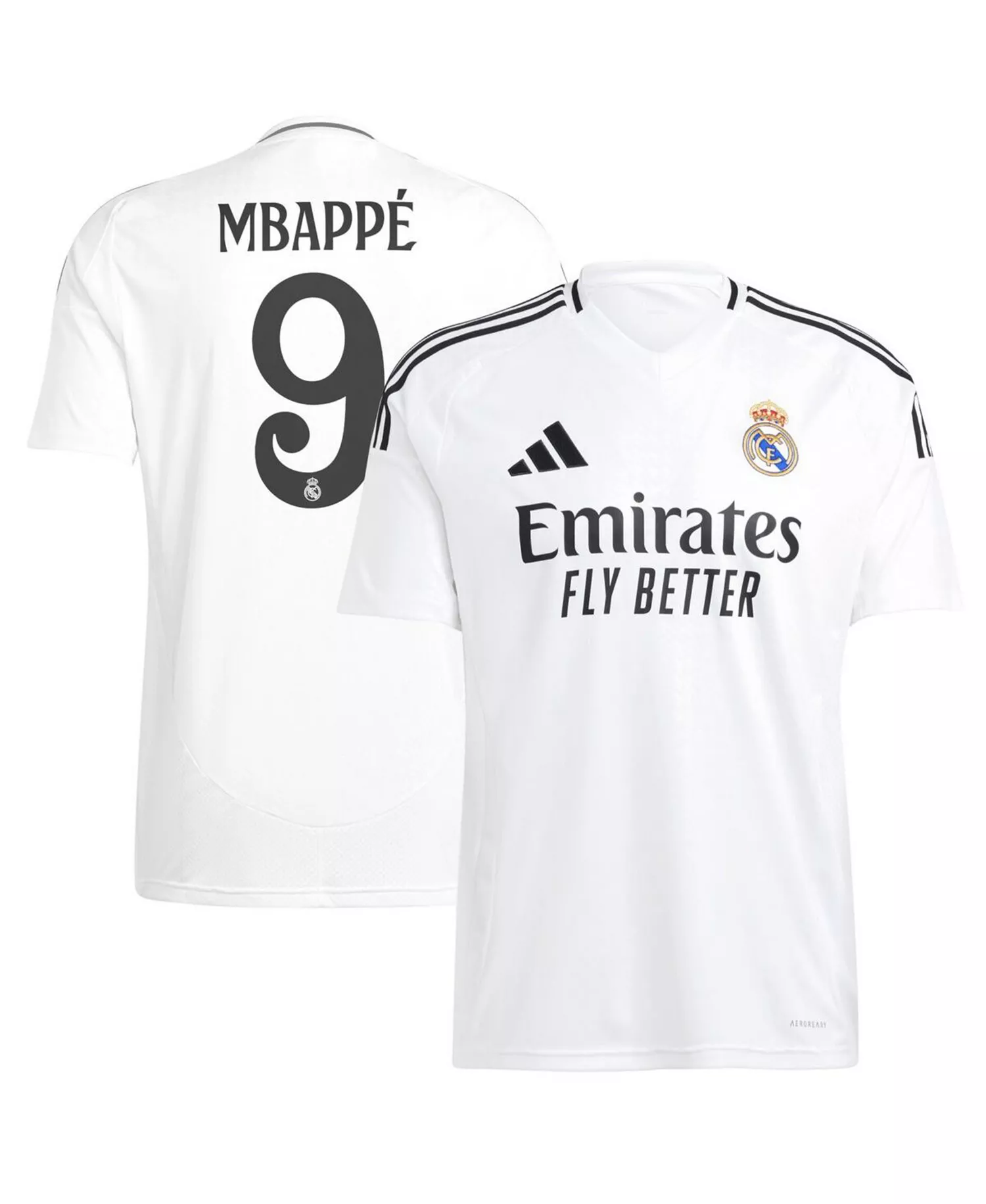 Men's Kylian Mbappé White Real Madrid 2024/25 Home Replica Player Jersey - White - 2XL