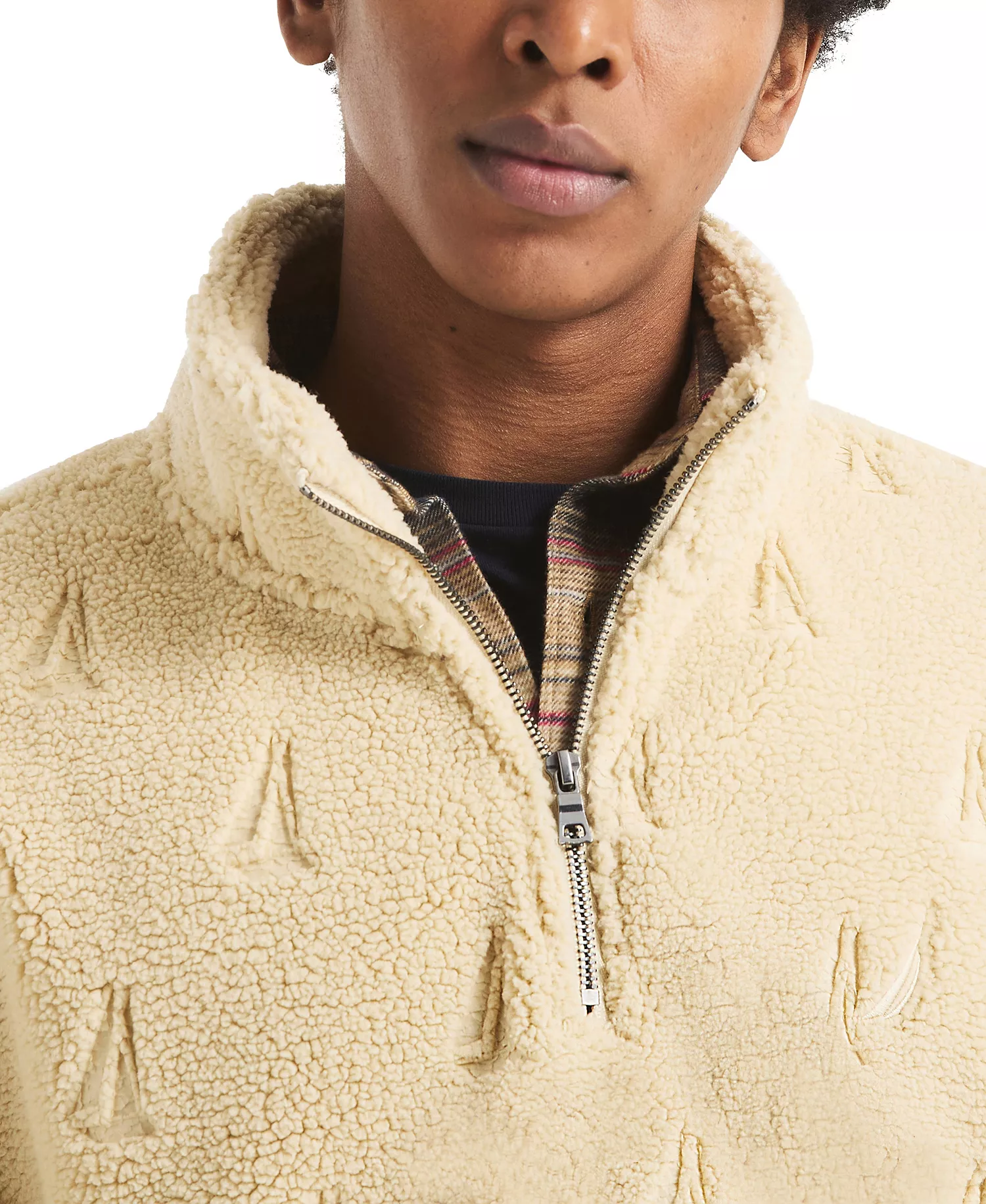 Men's Embossed Boat Print Sweatshirt - Seastone - 2XL