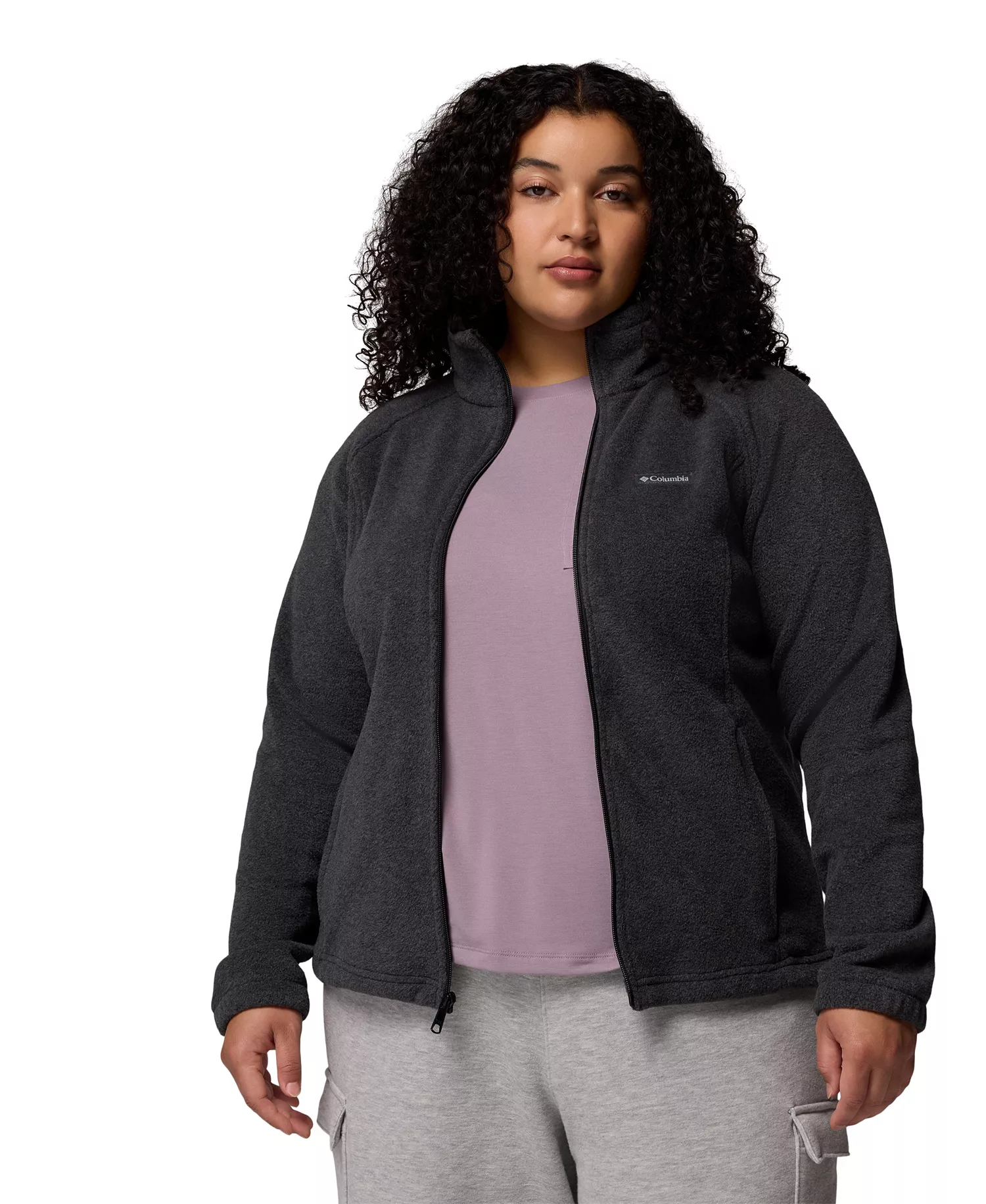 Plus Size Benton Springs Fleece Jacket - Charcoal Heather - 1X