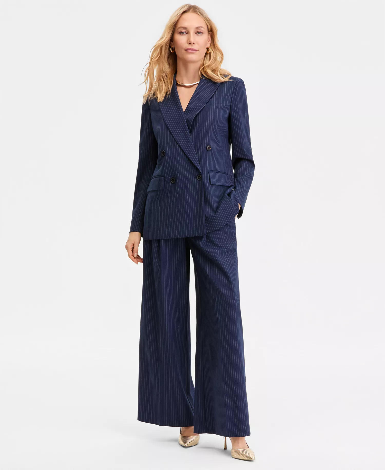 Women's Pinstripe Suit Pants, Created for Macy's - Cam Stripe - 0